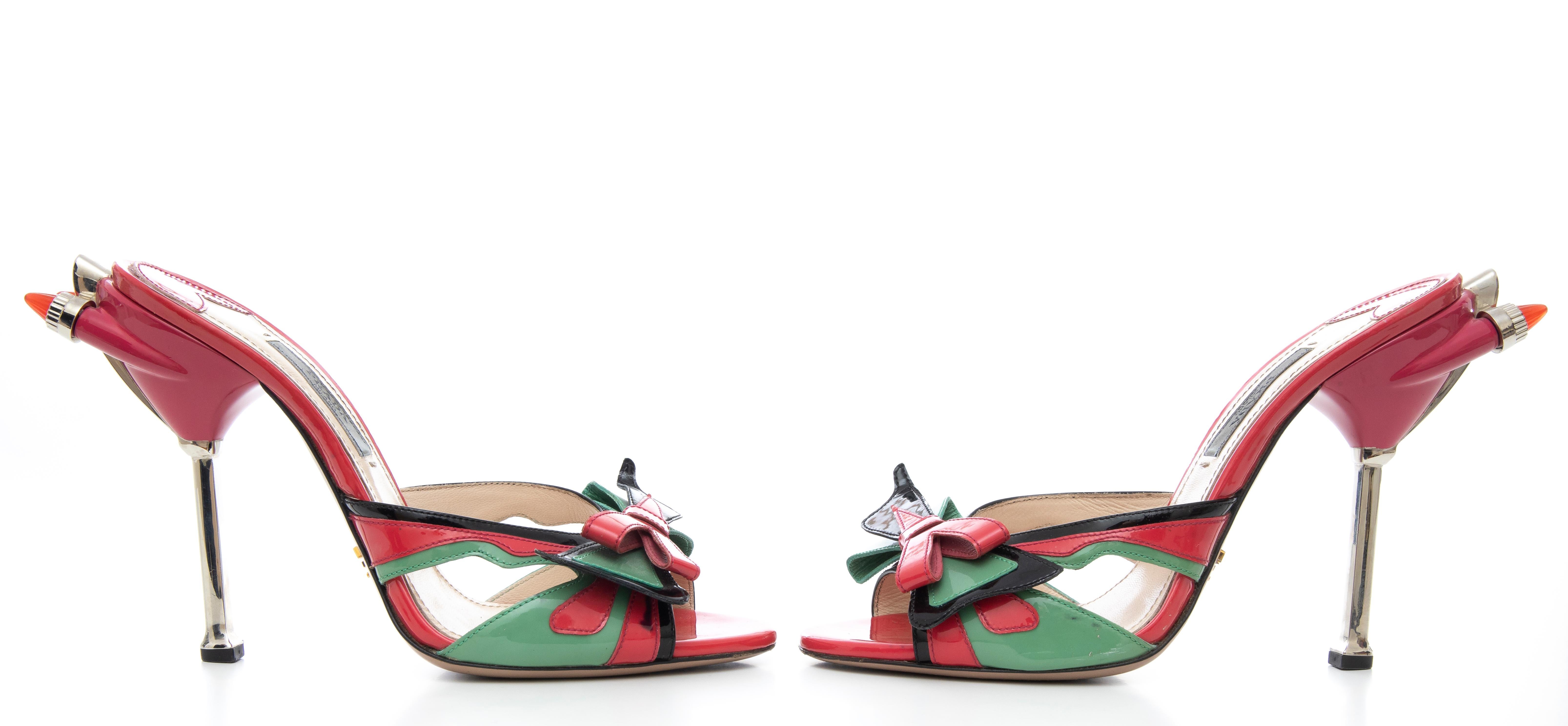 Prada Runway Patent Leather Tail Light Sandal, Spring 2012 For Sale 6