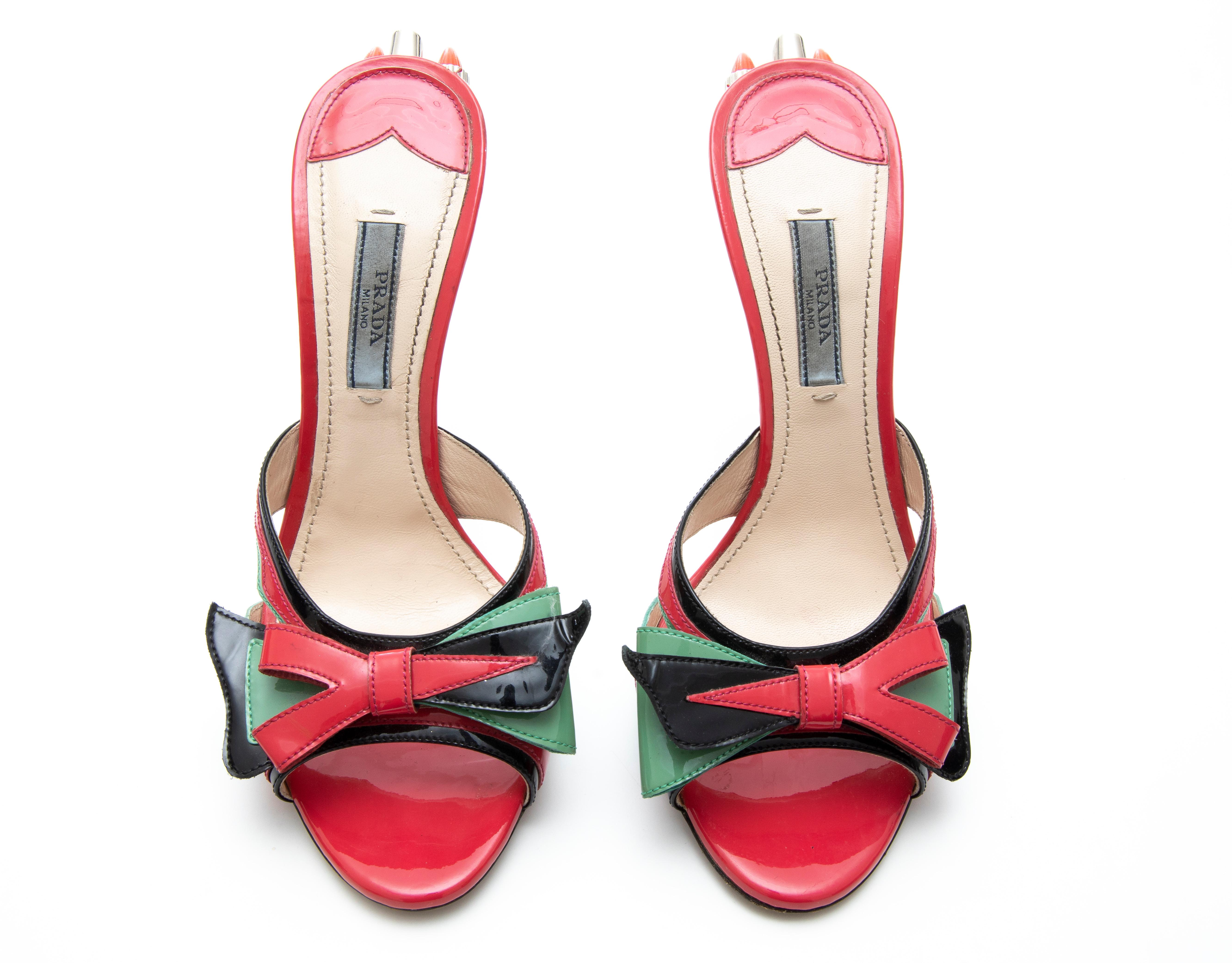 Prada Runway Patent Leather Tail Light Sandal, Spring 2012 For Sale 8