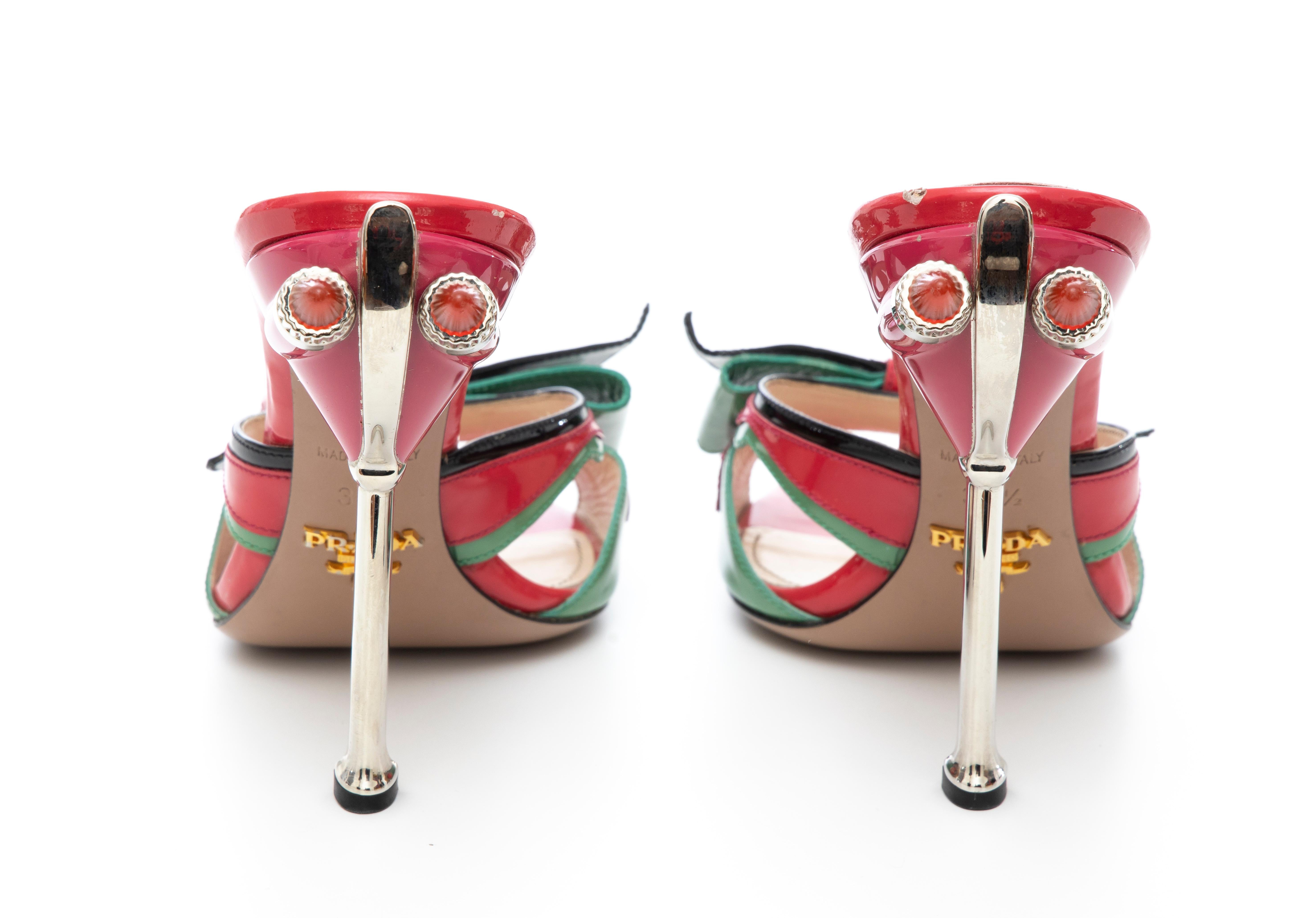 Prada Runway Patent Leather Tail Light Sandal, Spring 2012 For Sale 10