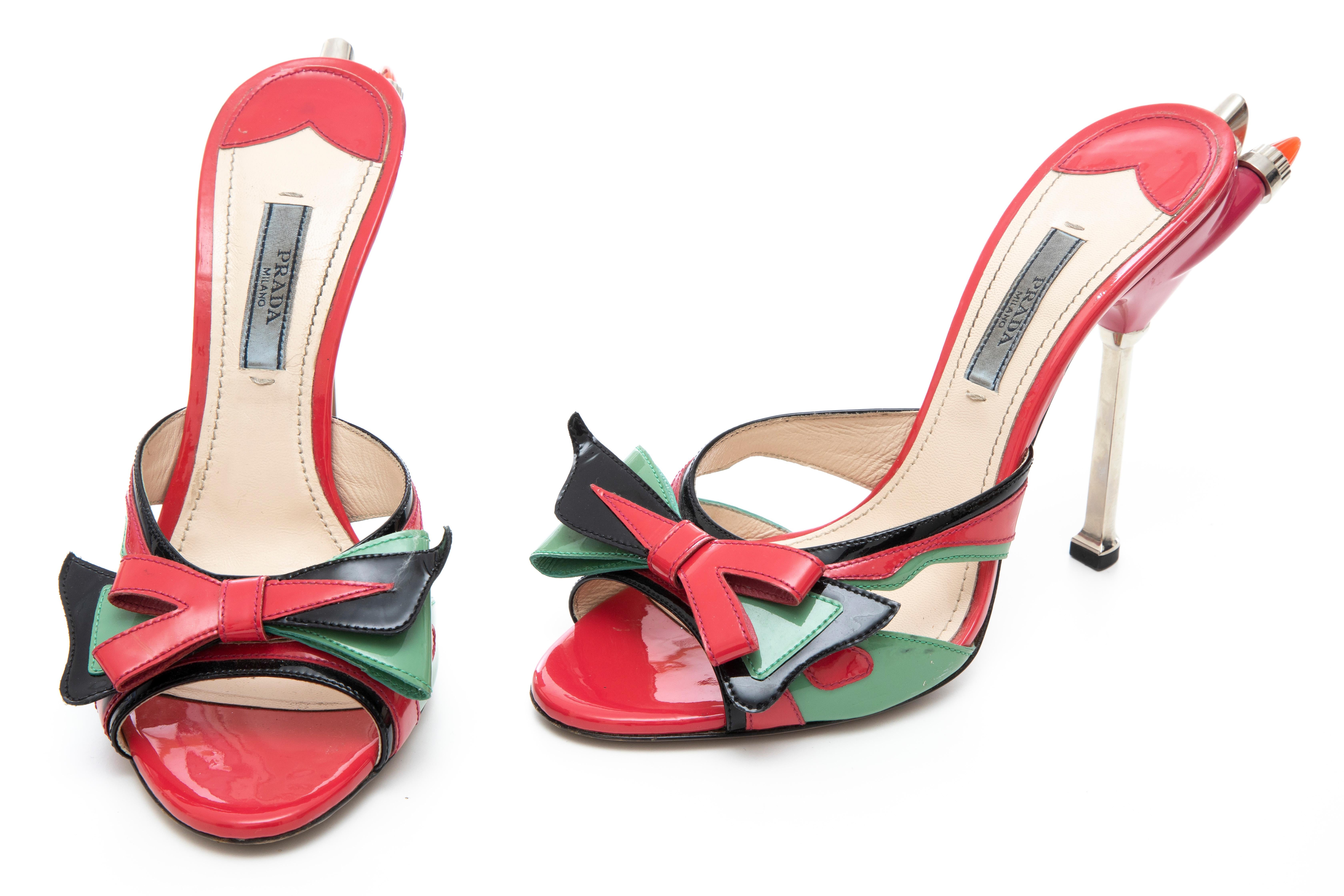 Prada Runway Patent Leather Tail Light Sandal, Spring 2012 For Sale 11