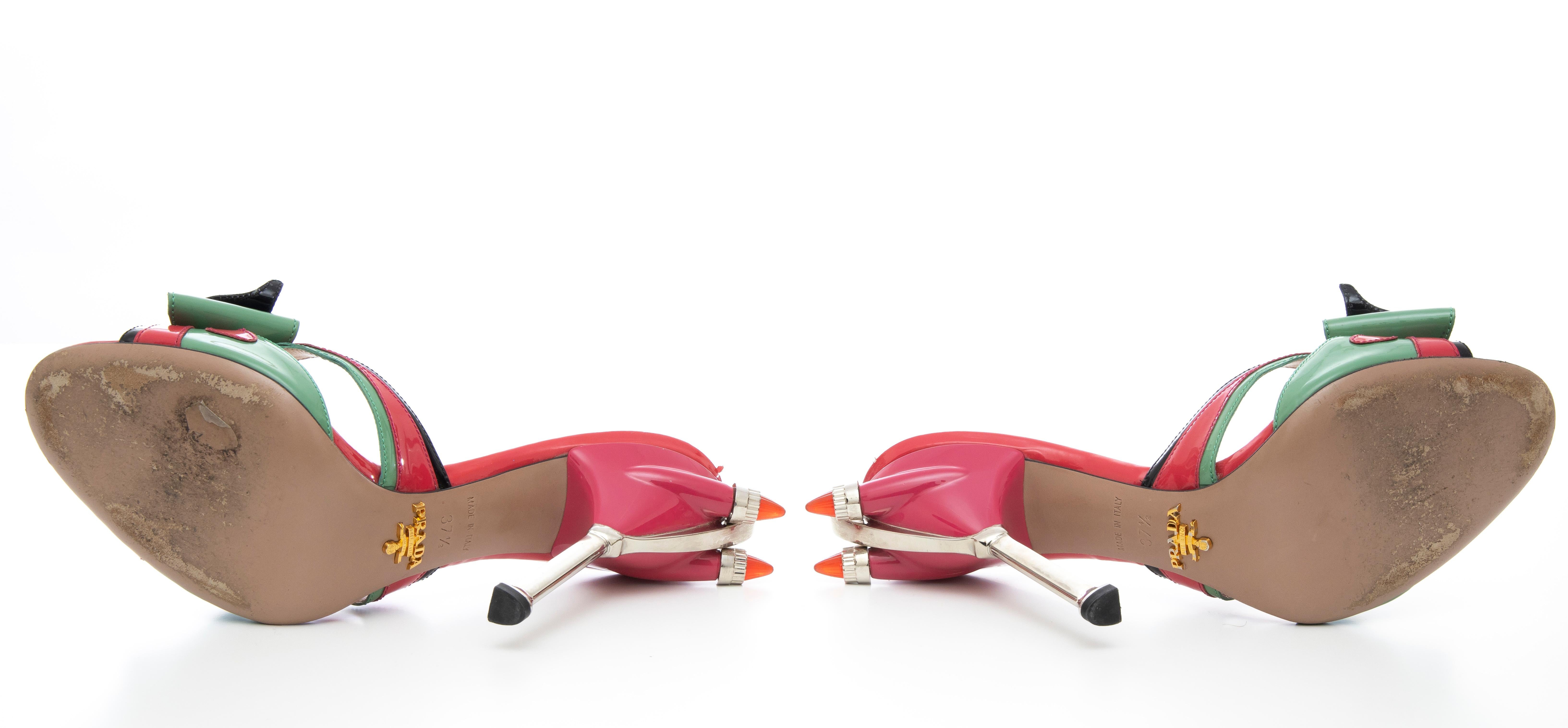 Prada Runway Patent Leather Tail Light Sandal, Spring 2012 For Sale 12