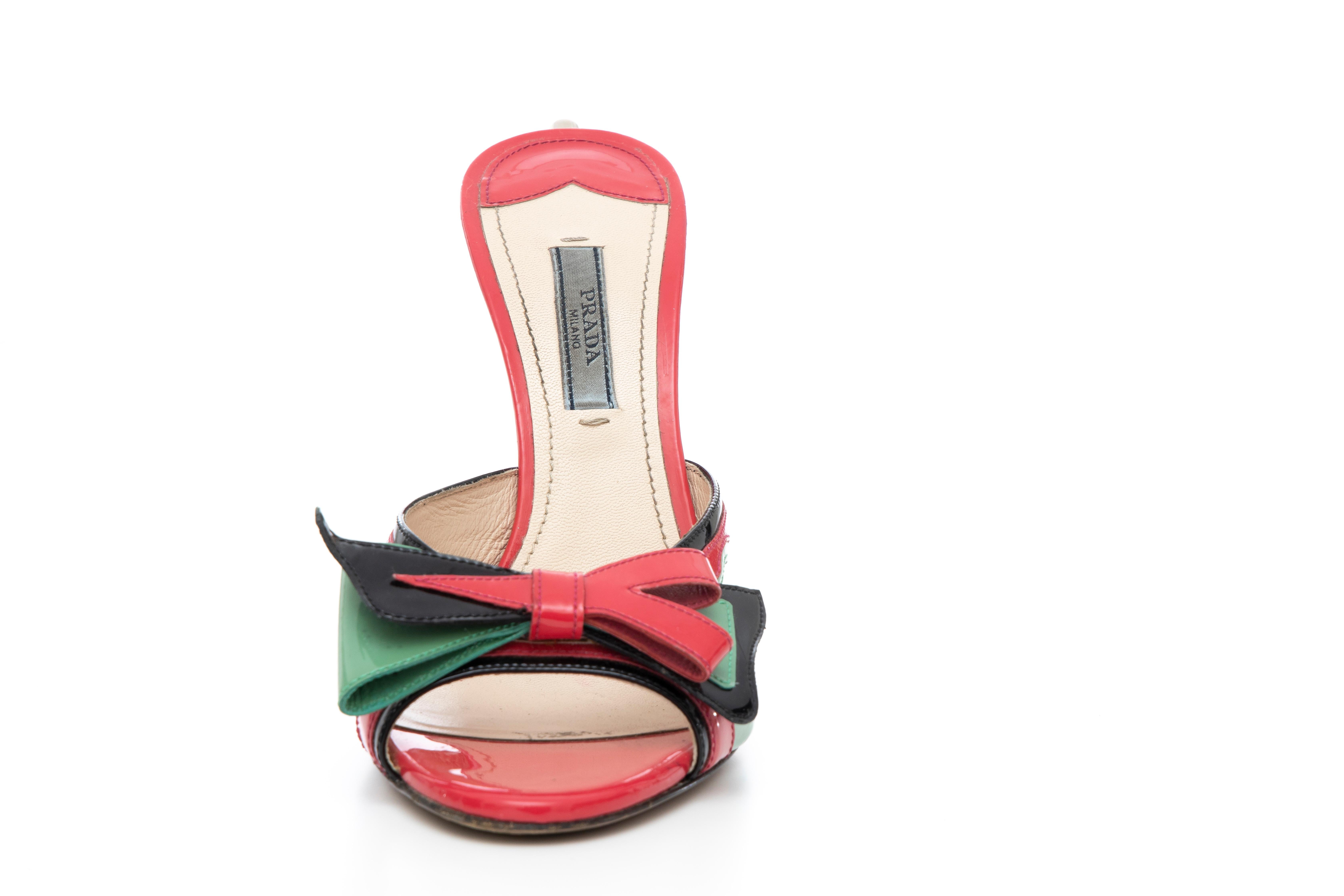 Brown Prada Runway Patent Leather Tail Light Sandal, Spring 2012 For Sale