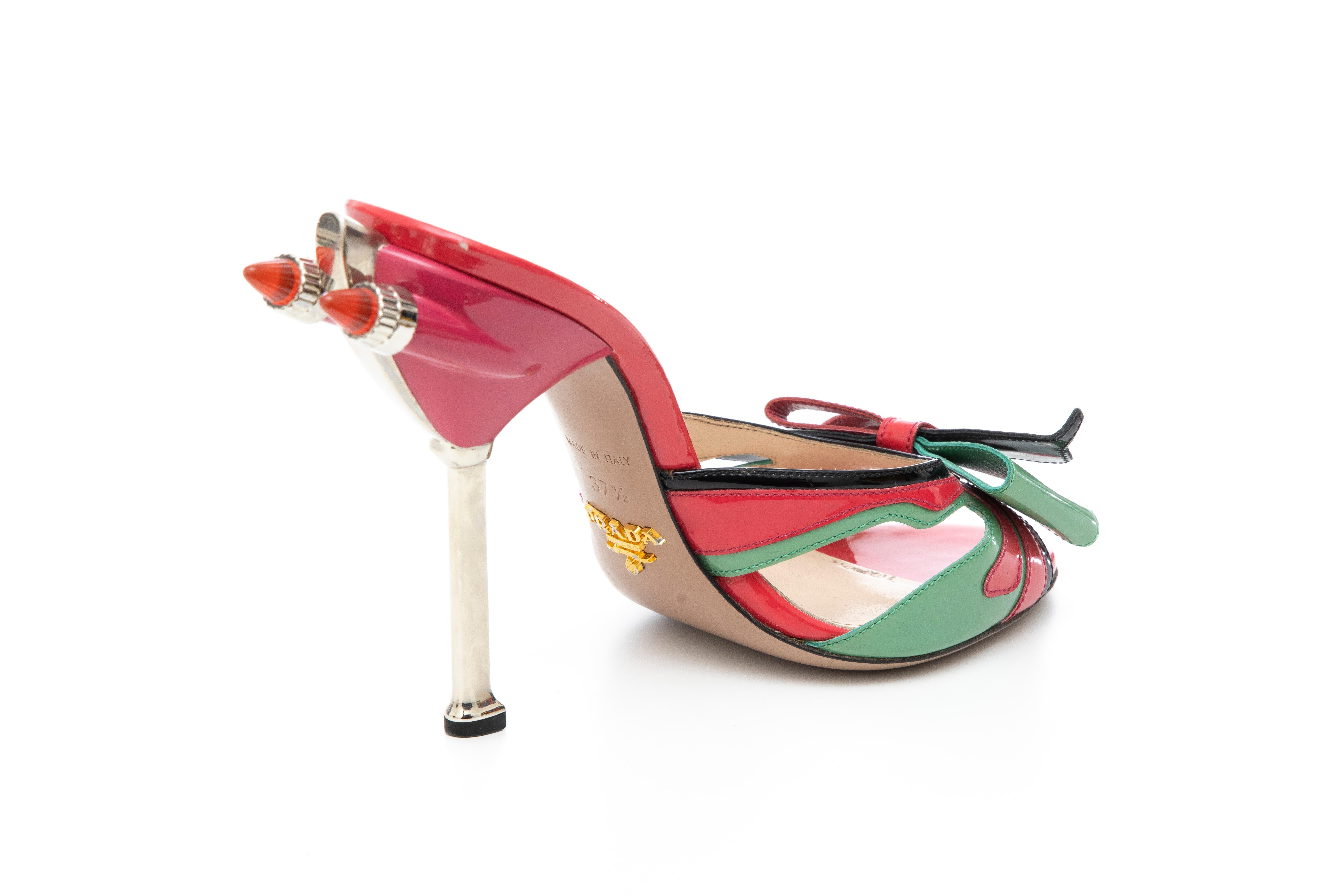 Prada Runway Patent Leather Tail Light Sandal, Spring 2012 For Sale 2