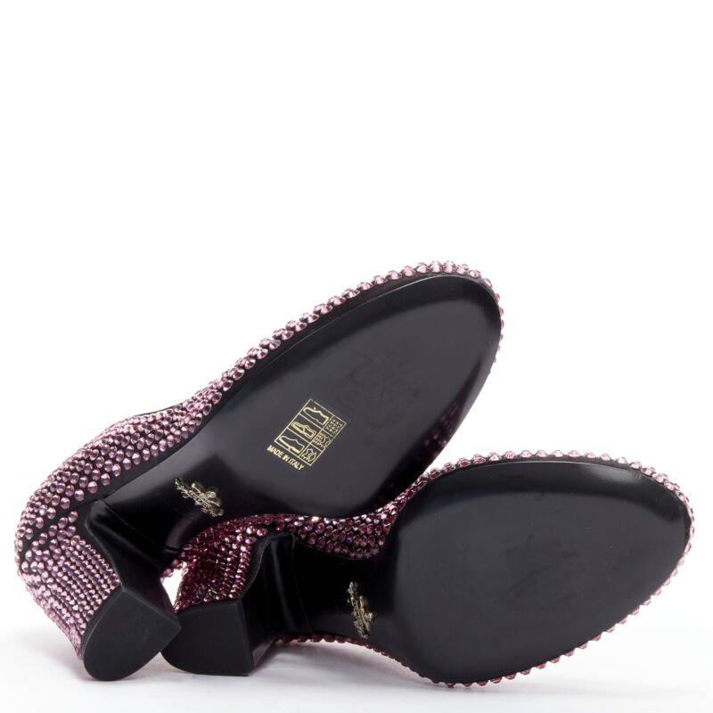 PRADA Runway Rosa pink rhinestone crystal embellished pump EU38 For Sale 5