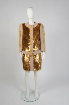 Prada Runway Sequined & Faux Fur Belted Coat, Fall-Winter 2011