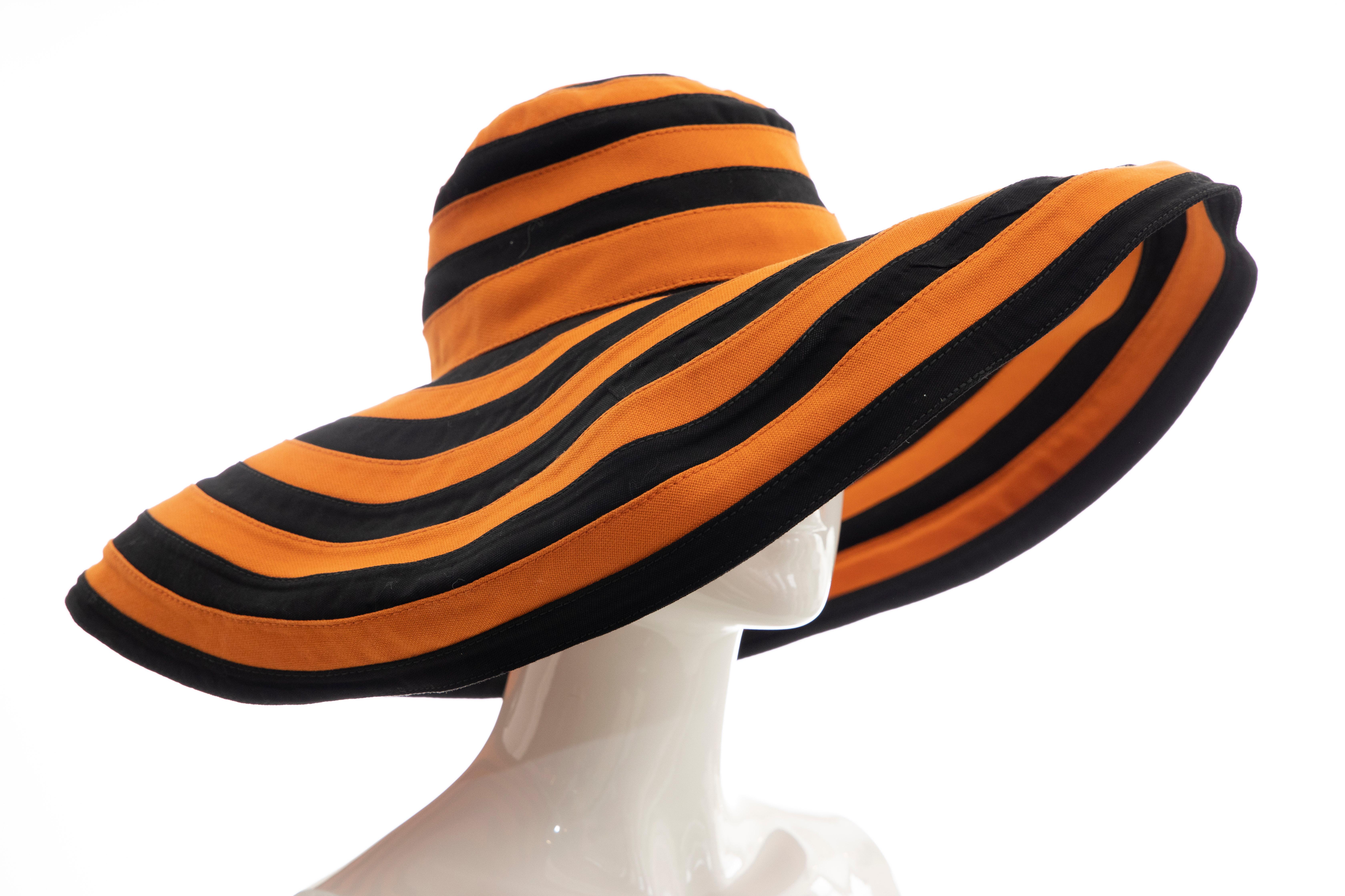 orange wide brim hat