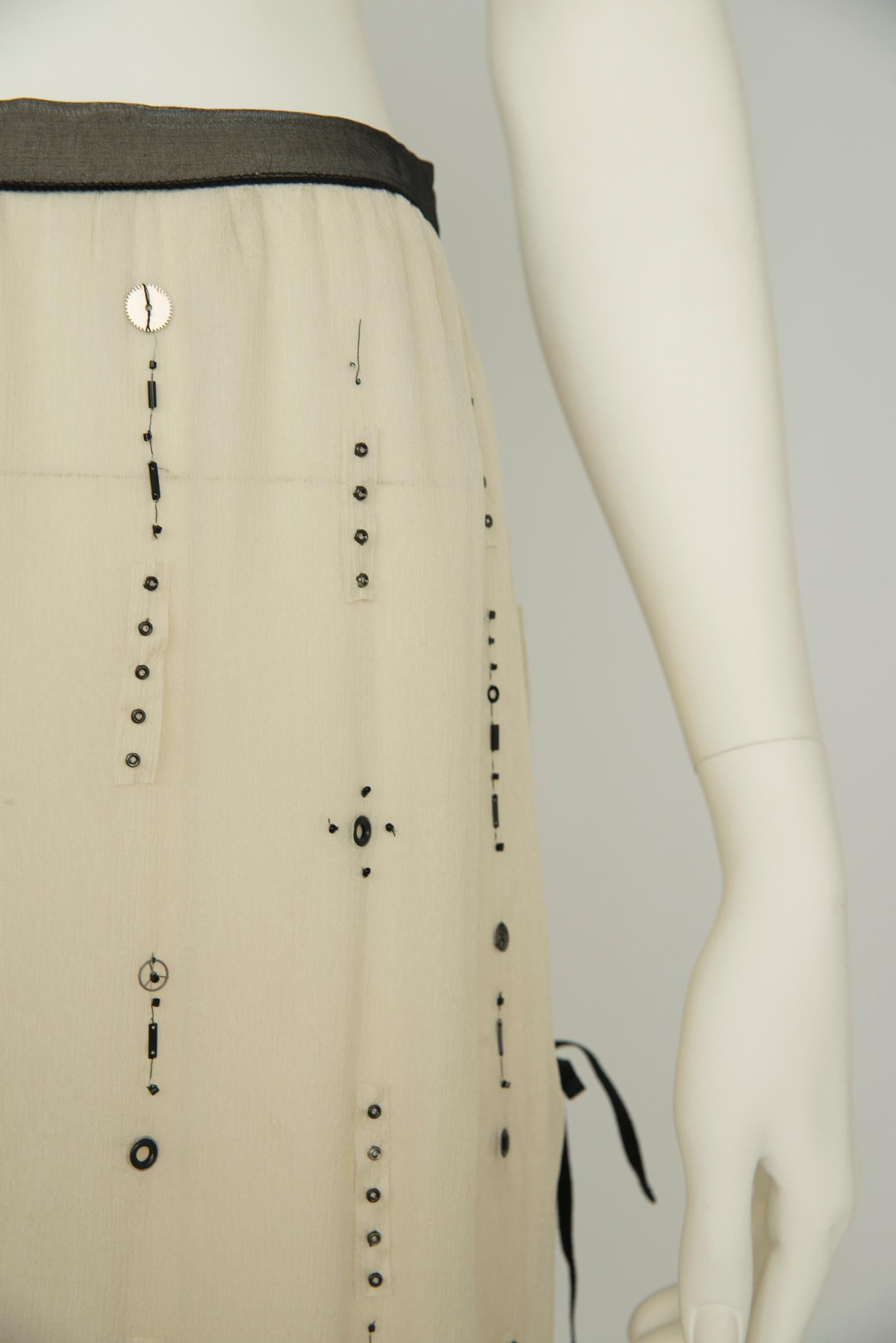 Prada Runway Surrealist Lips Print Embellished Silk Skirt, Spring-Summer 2000 2