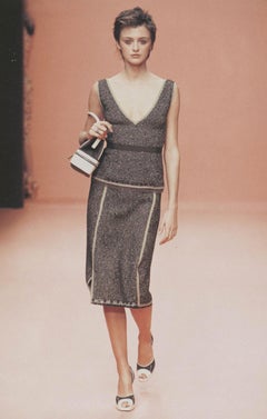 Miuccia Prada Vintage Fall/Winter 2000 Wool Blend Tweed Skirt IT 42