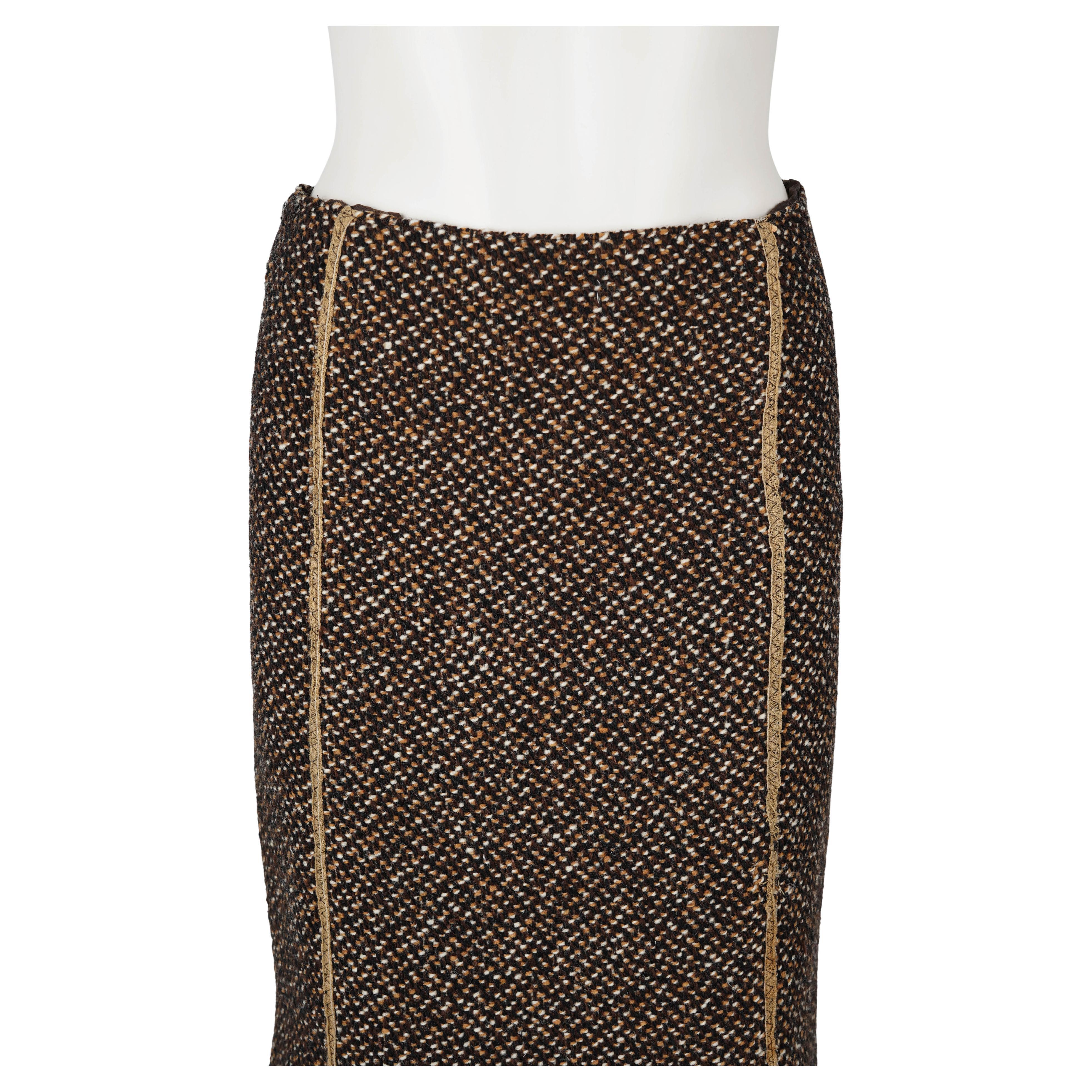 Prada Runway Tweed Rock - Fall/Winter 2000 Collection (Schwarz) im Angebot