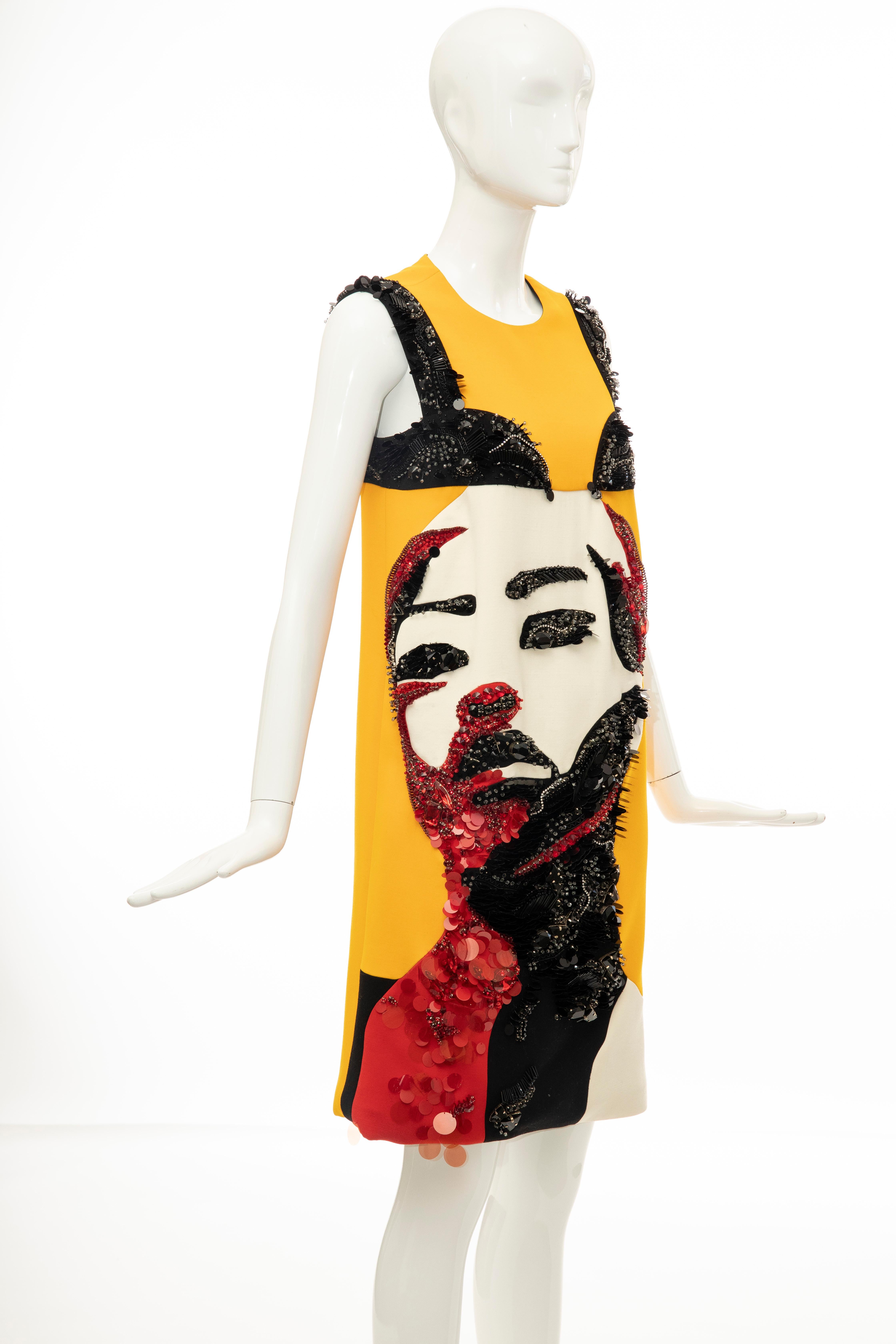 Prada Runway Wool Silk Sleeveless Bead Embroidery Shift Dress, Spring 2014 In Good Condition In Cincinnati, OH