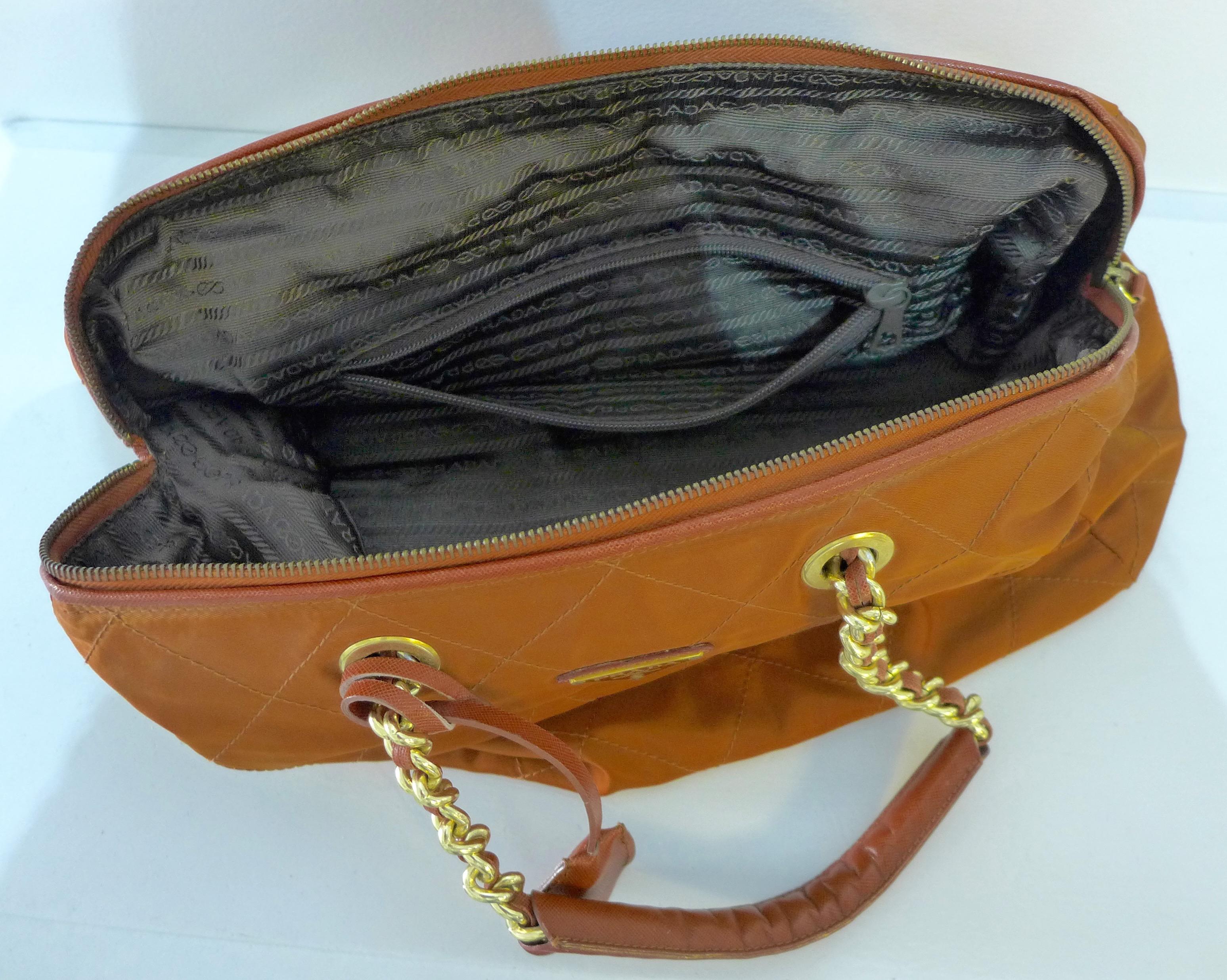 PRADA Rust Nylon Tote Bag 2