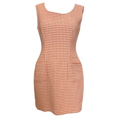 Prada S/S 1992 Coral Gingham Mini Dress
