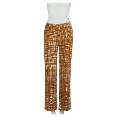 Prada S/S 1996 Runway Ugly Chic Printed Silk Blend Trousers IT44