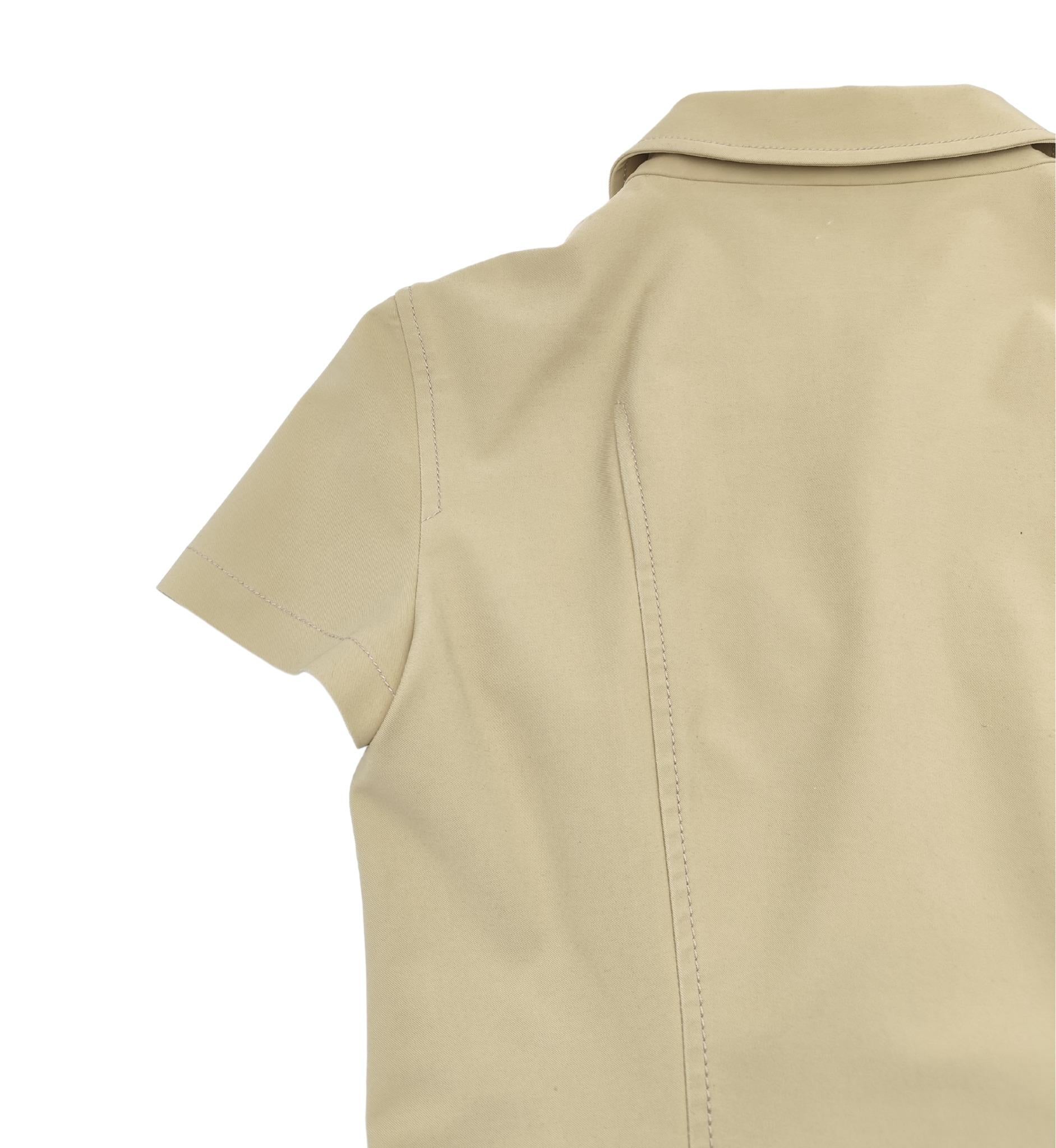 Prada S/S 1996 tan front zip midi dress 3