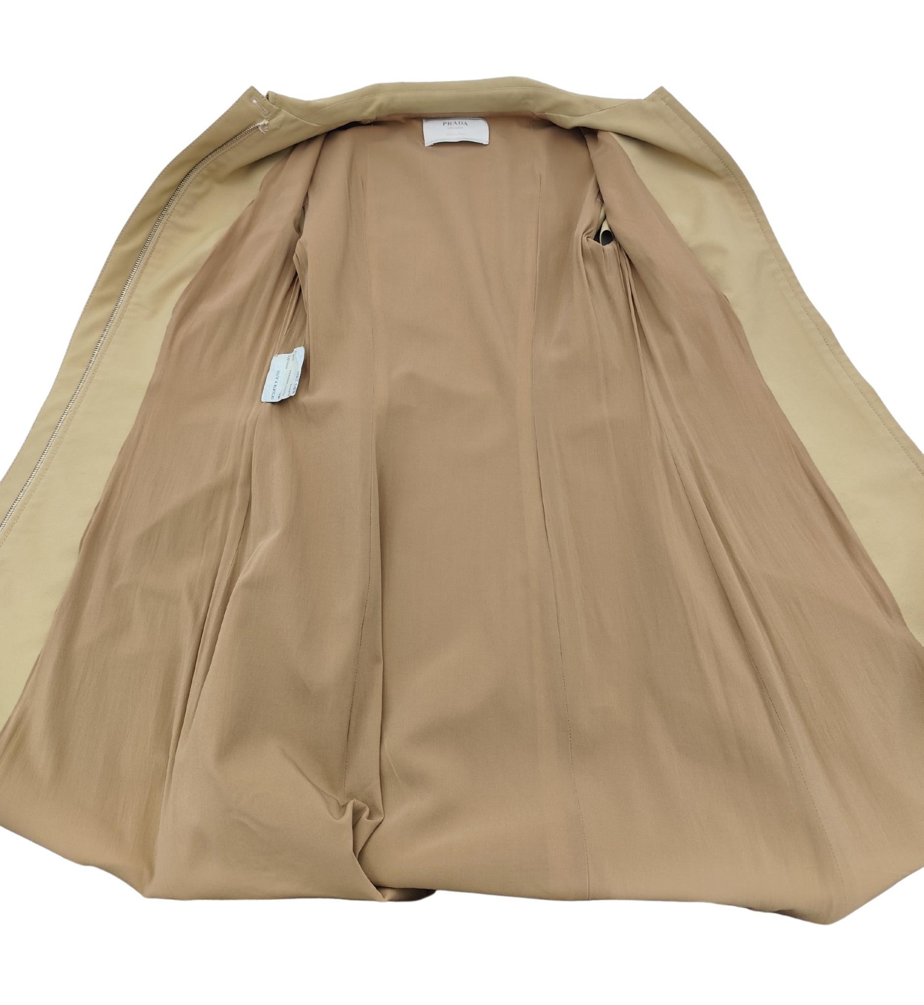 Prada S/S 1996 tan front zip midi dress 4