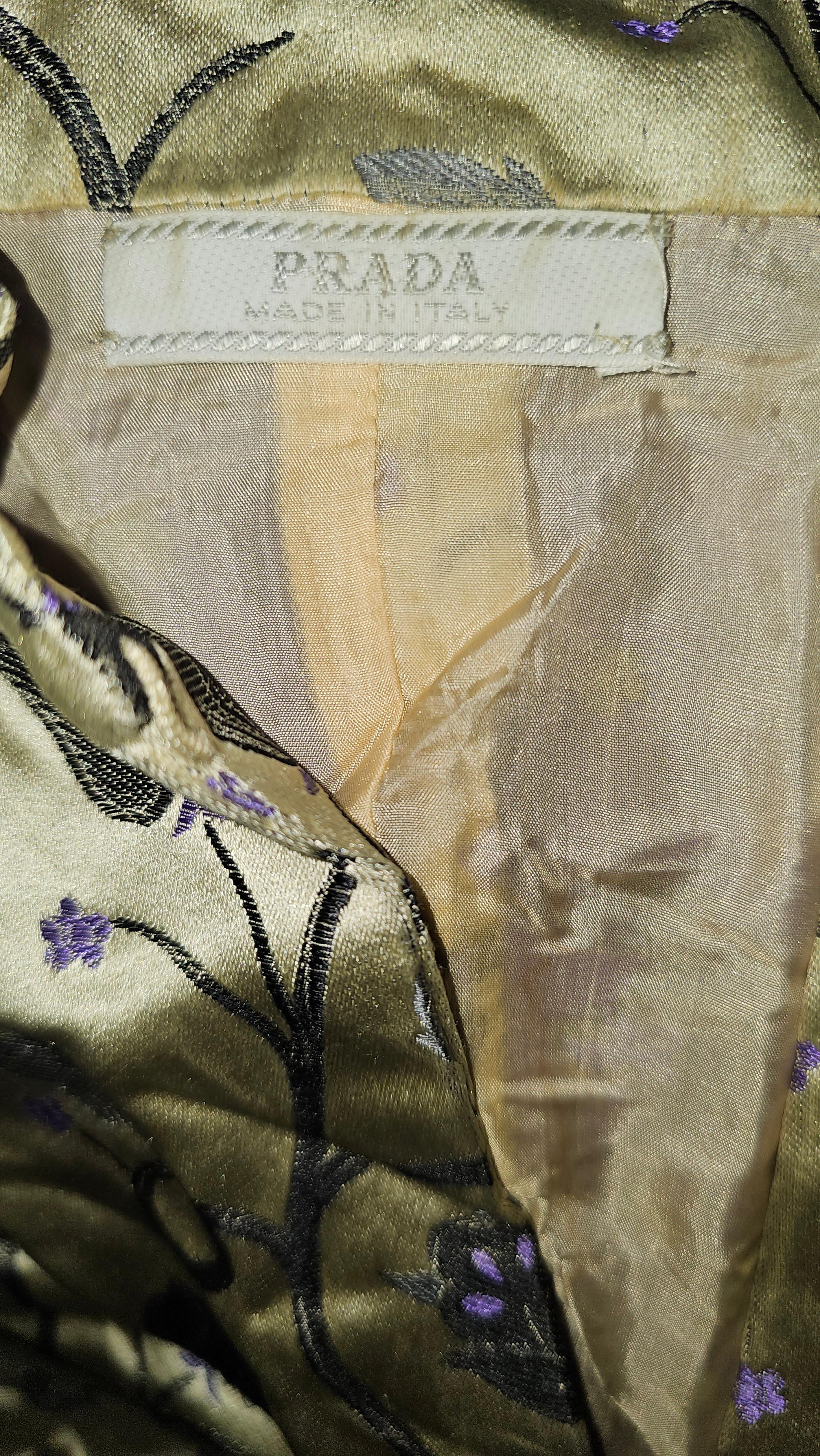 PRADA P/E 1997 Eleganza del mini abito cheongsam in seta floreale in vendita 6