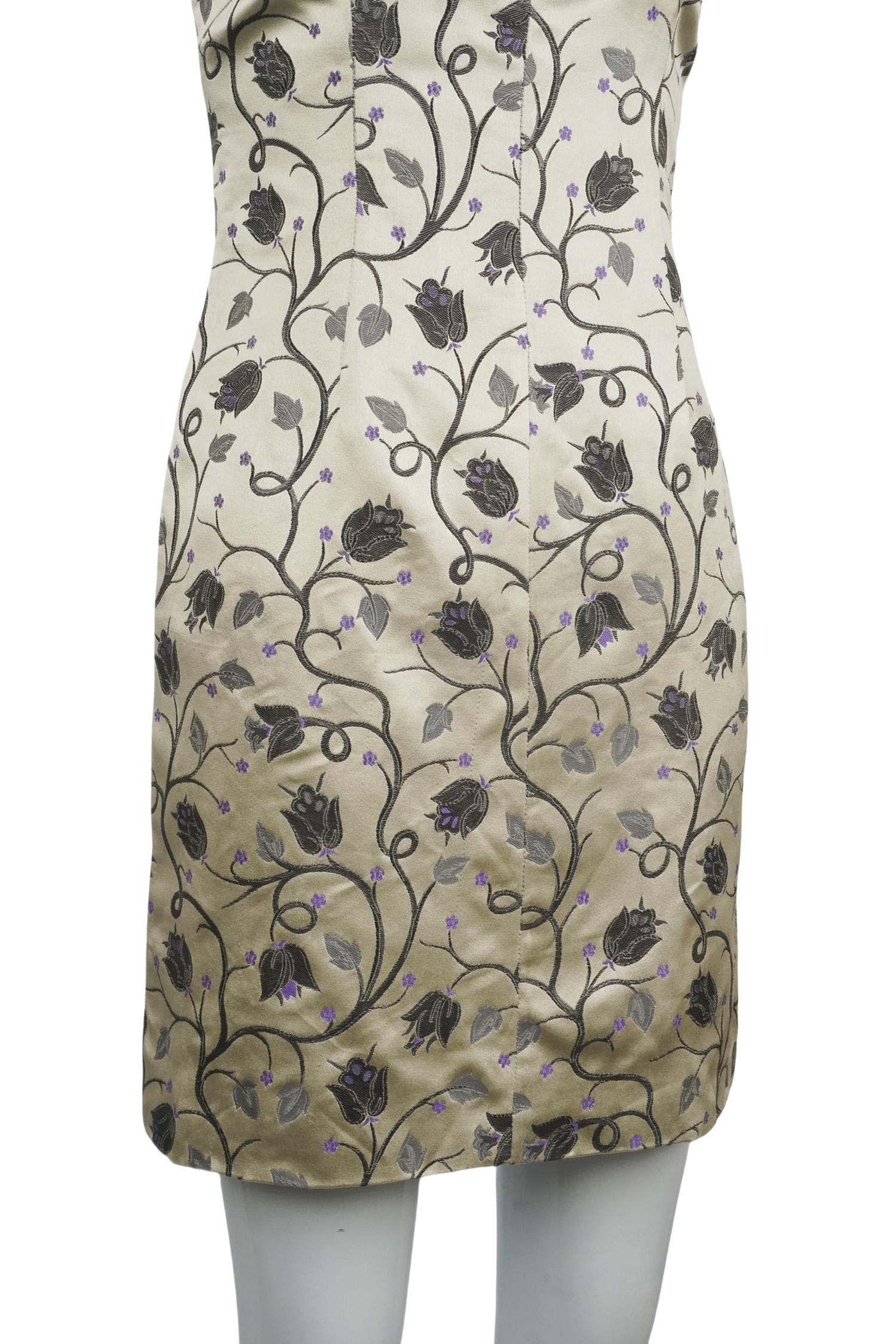PRADA P/E 1997 Eleganza del mini abito cheongsam in seta floreale in vendita 3