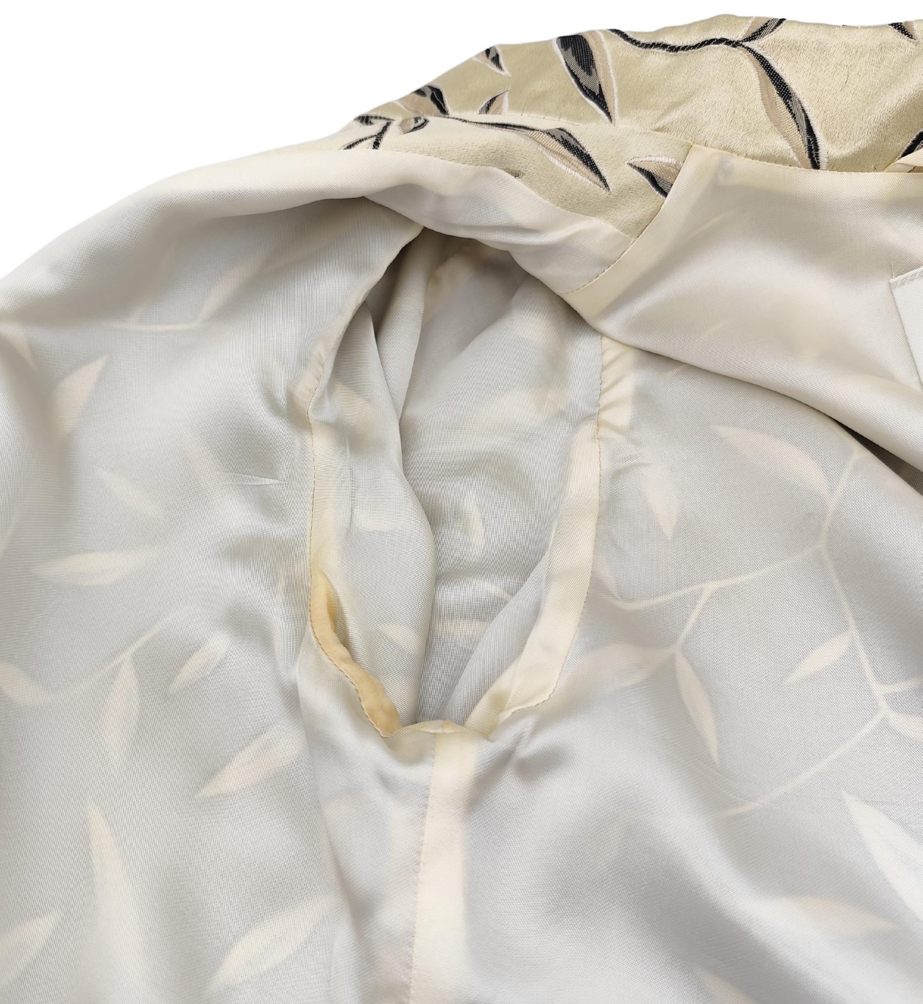 Prada S/S 1997 golden silk embroidered leaves jacket 9