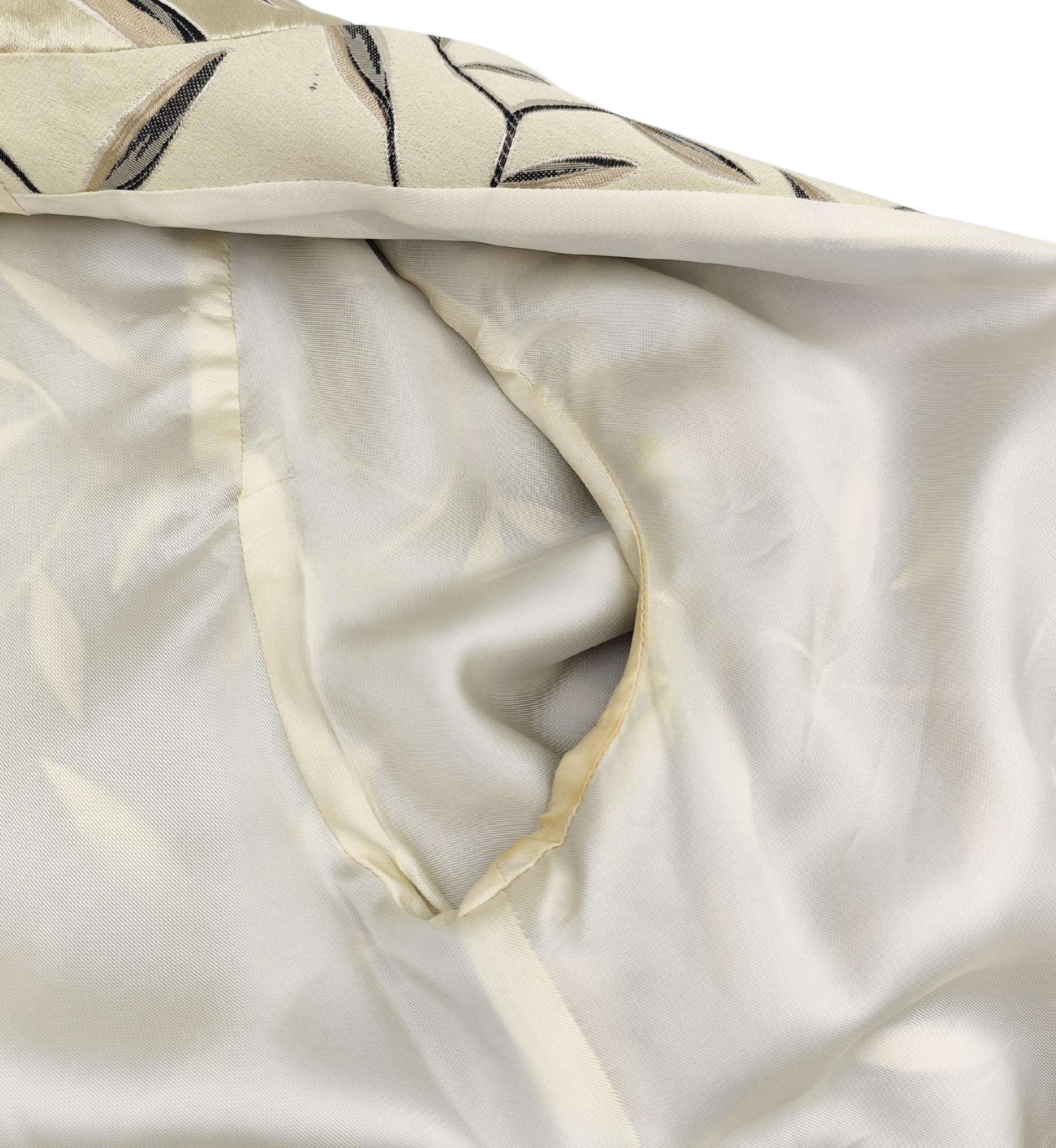 Prada S/S 1997 golden silk embroidered leaves jacket 10