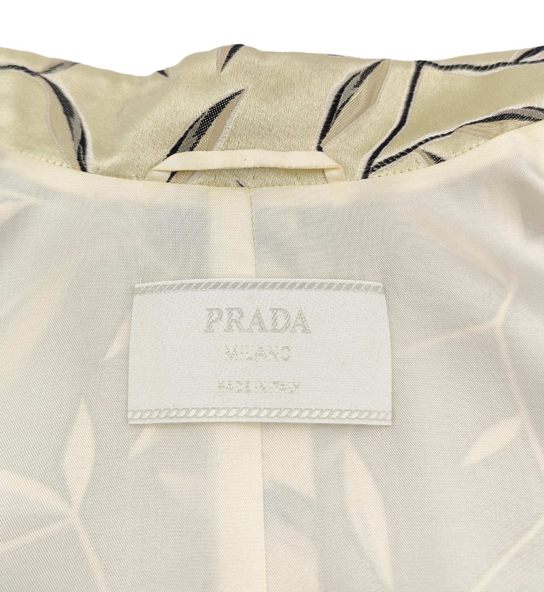 Prada S/S 1997 golden silk embroidered leaves jacket 11