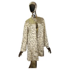Prada S/S 1997 golden silk embroidered leaves jacket