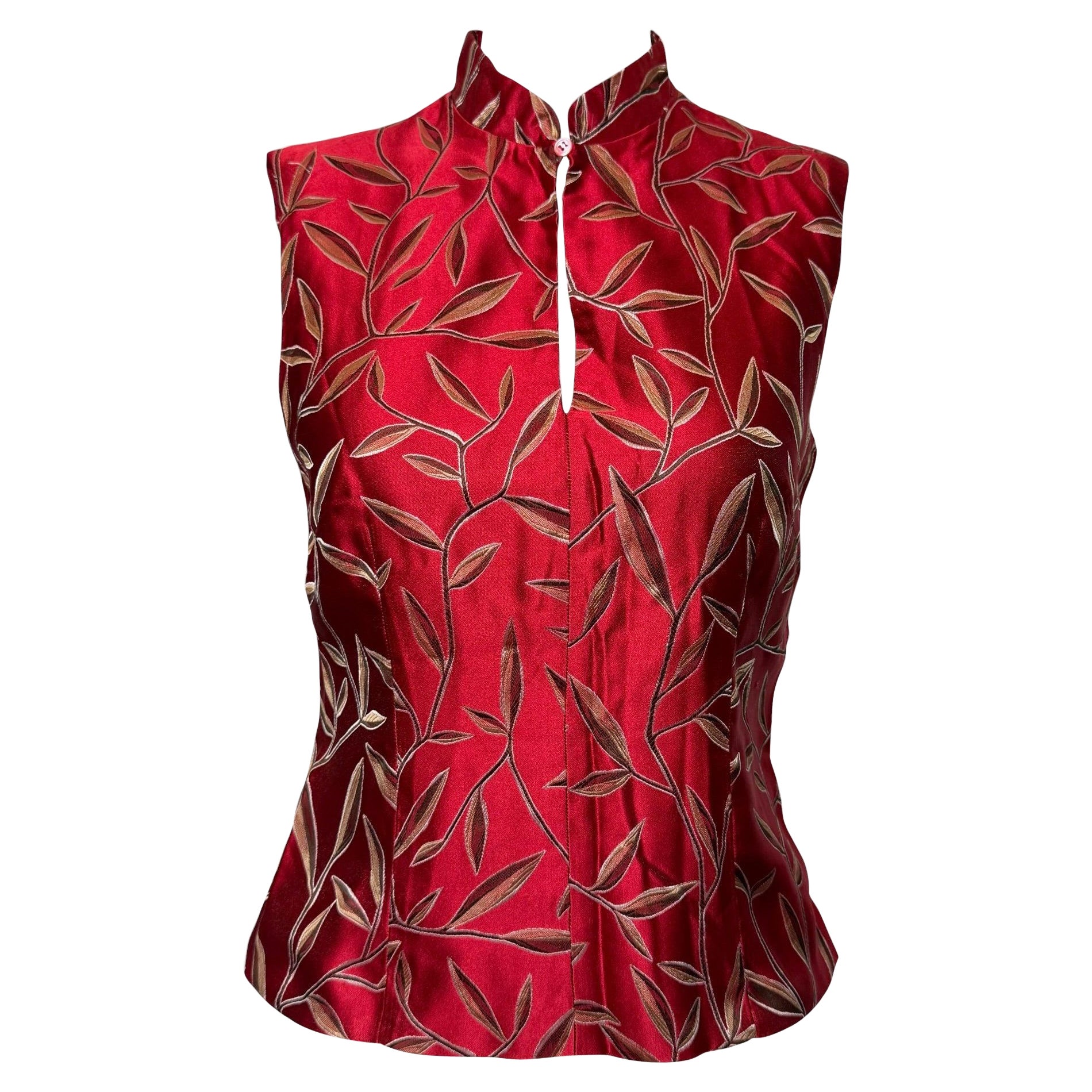 Prada S/S 1997 Silk Cheongsam Sleeveless Top
