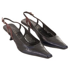 Prada F/S 2000 Schwarze Sport-Slingbacks