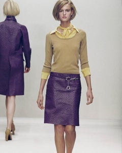 Prada S/S 2000 Midi Ostrich Leather Purple Skirt