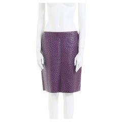 Prada S/S 2000 Midi Ostrich Leather Purple Skirt