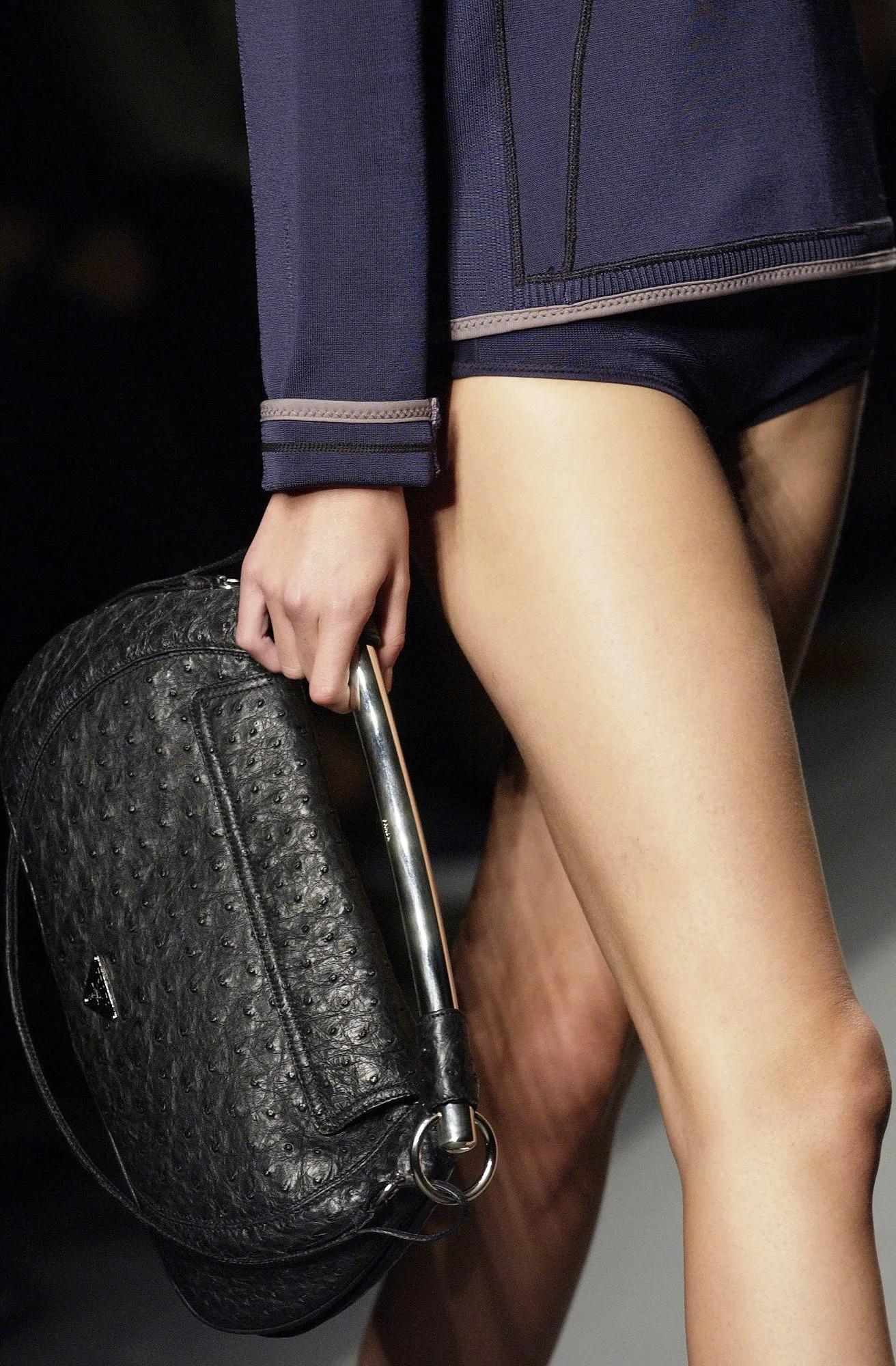 Prada S/S 2003 Silver Metal Top Handle Leather Bag For Sale 4
