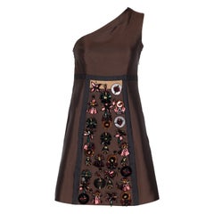 Prada F/S 2005 Majestätisches Minikleid aus Seide mit Verzierungen