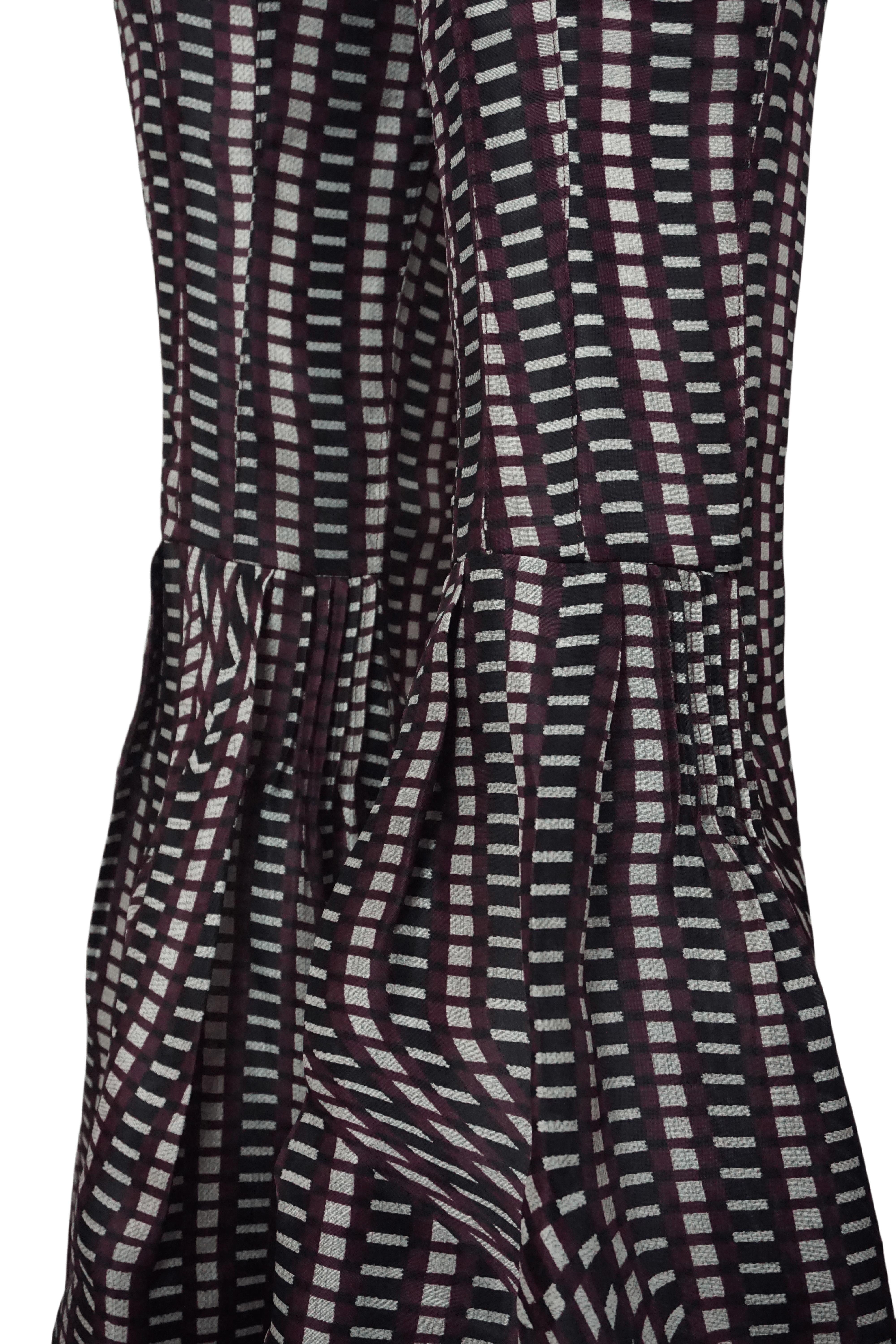 Prada S/s 2008 Fairy Collection Braune Geometrische Extravagante Schlaghosen im Angebot 4
