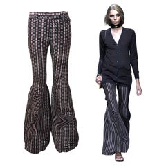 Prada S/s 2008 Fairy Collection Brown Geometric Extravagant Flared Pants
