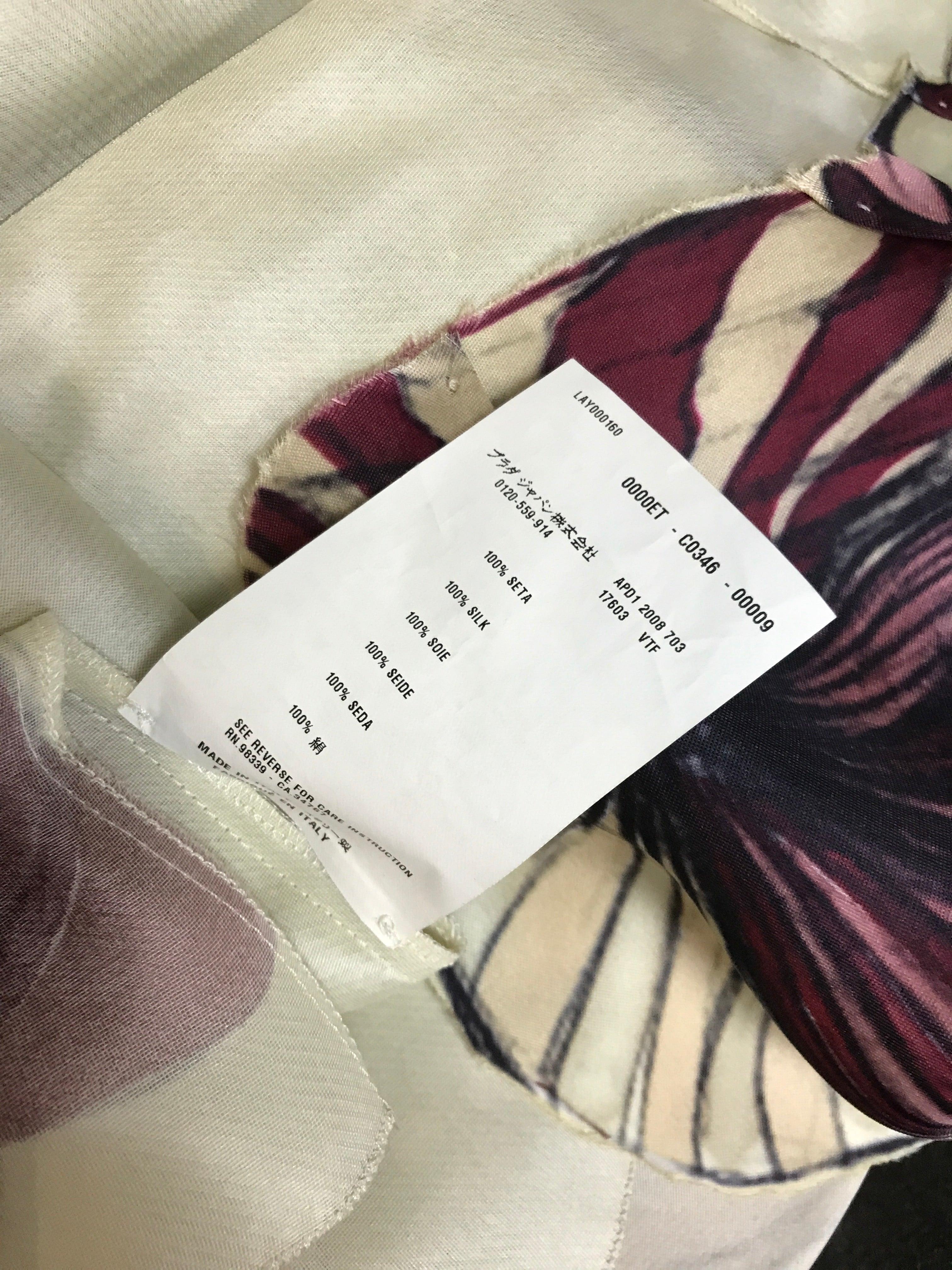 Prada S/s 2008 Fairy Collection Floral Print Cutout Maxi Dress For Sale 5