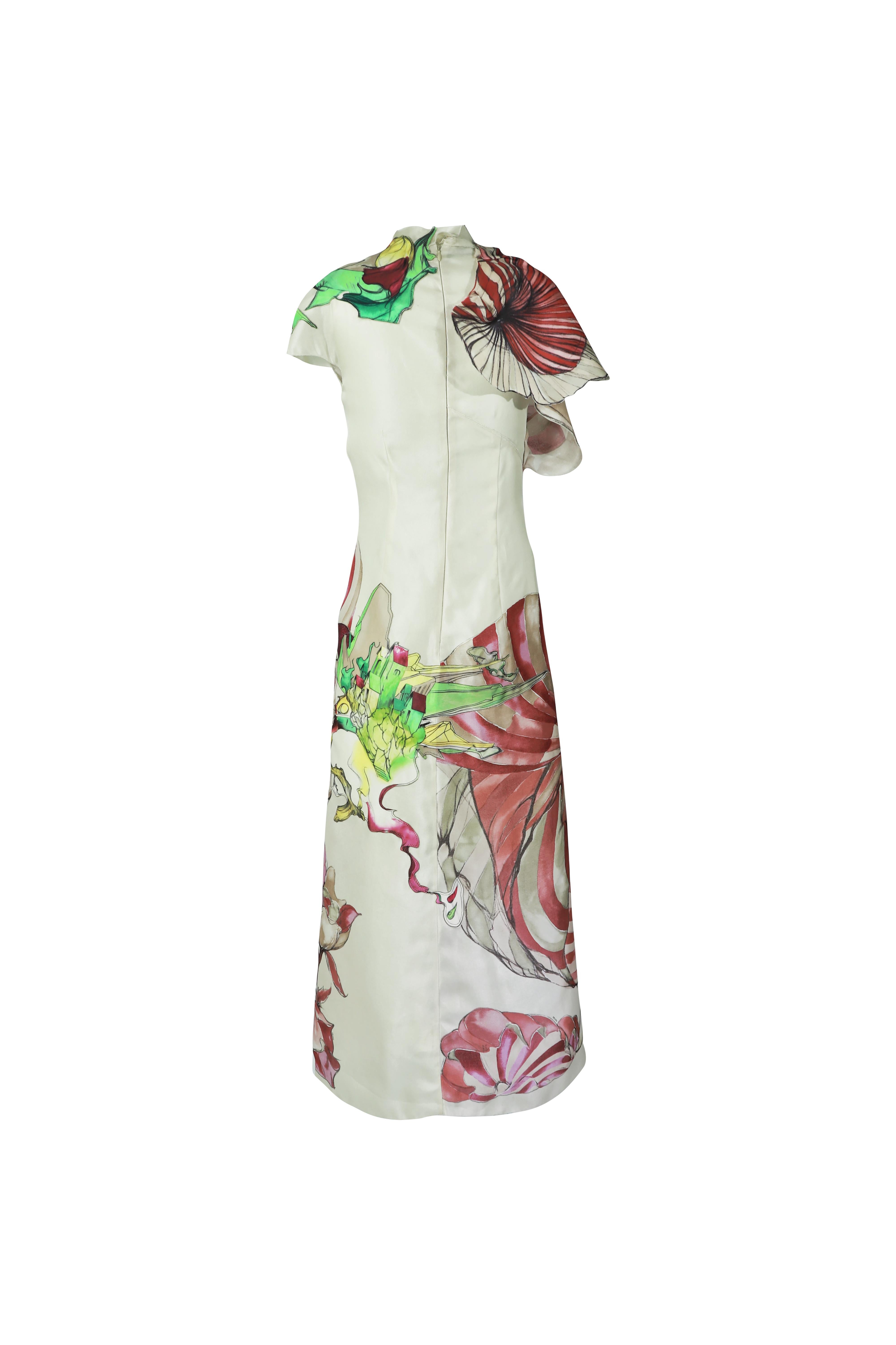 Prada S/s 2008 Fairy Collection Floral Print Cutout Maxi Dress For Sale 1