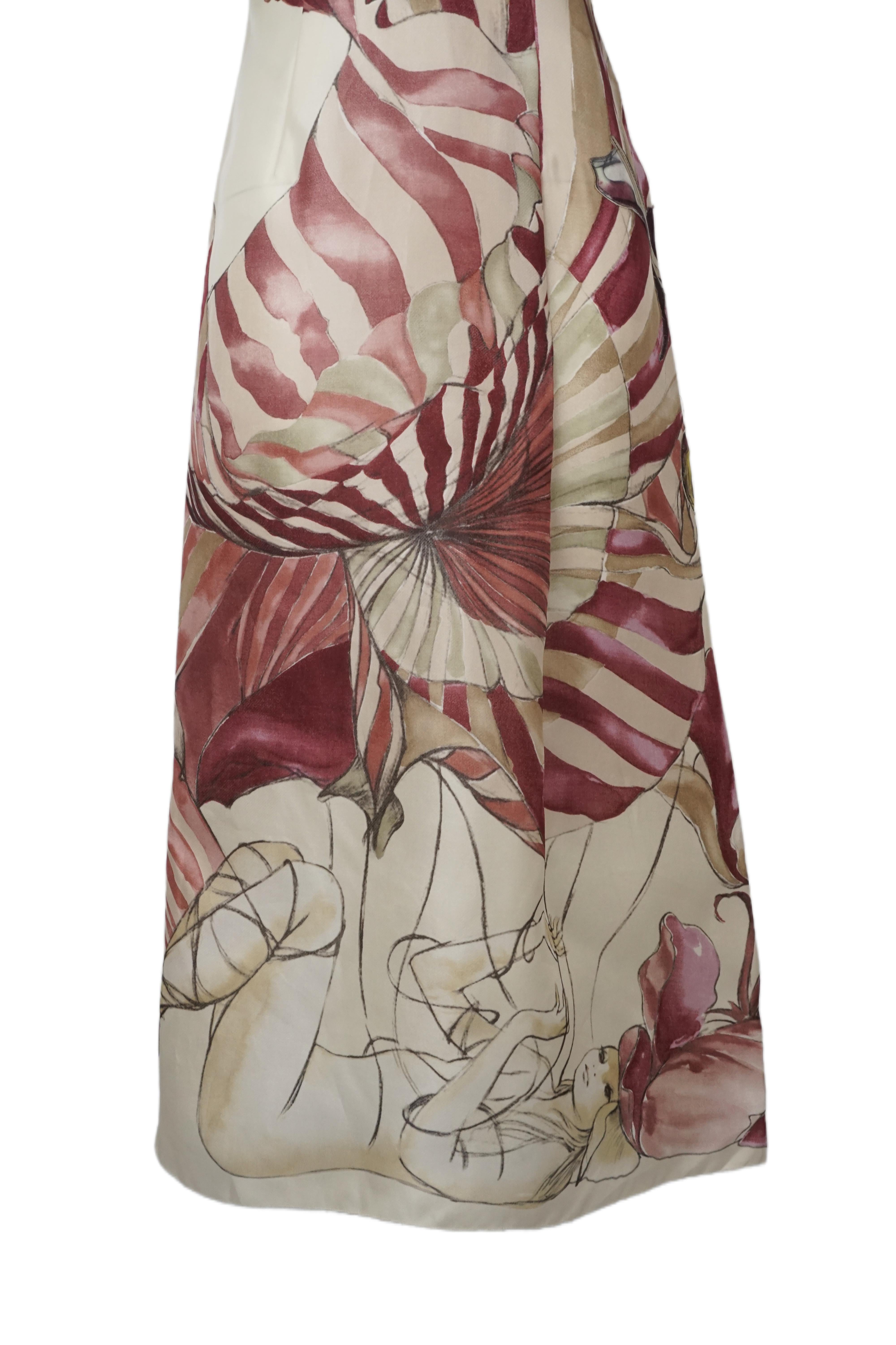 Prada S/s 2008 Fairy Collection Floral Print Cutout Maxi Dress For Sale 3