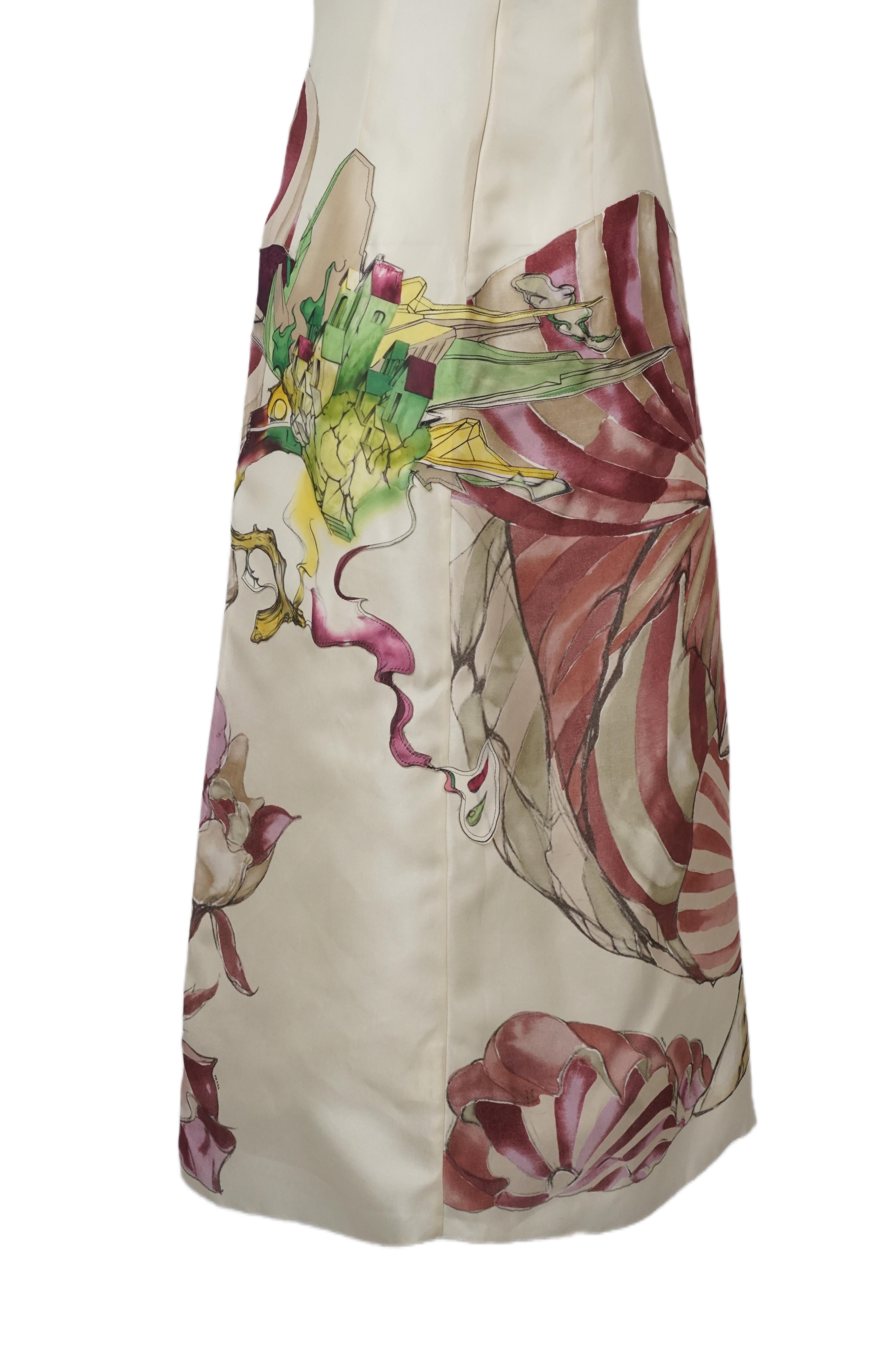 Prada S/s 2008 Fairy Collection Floral Print Cutout Maxi Dress For Sale 4