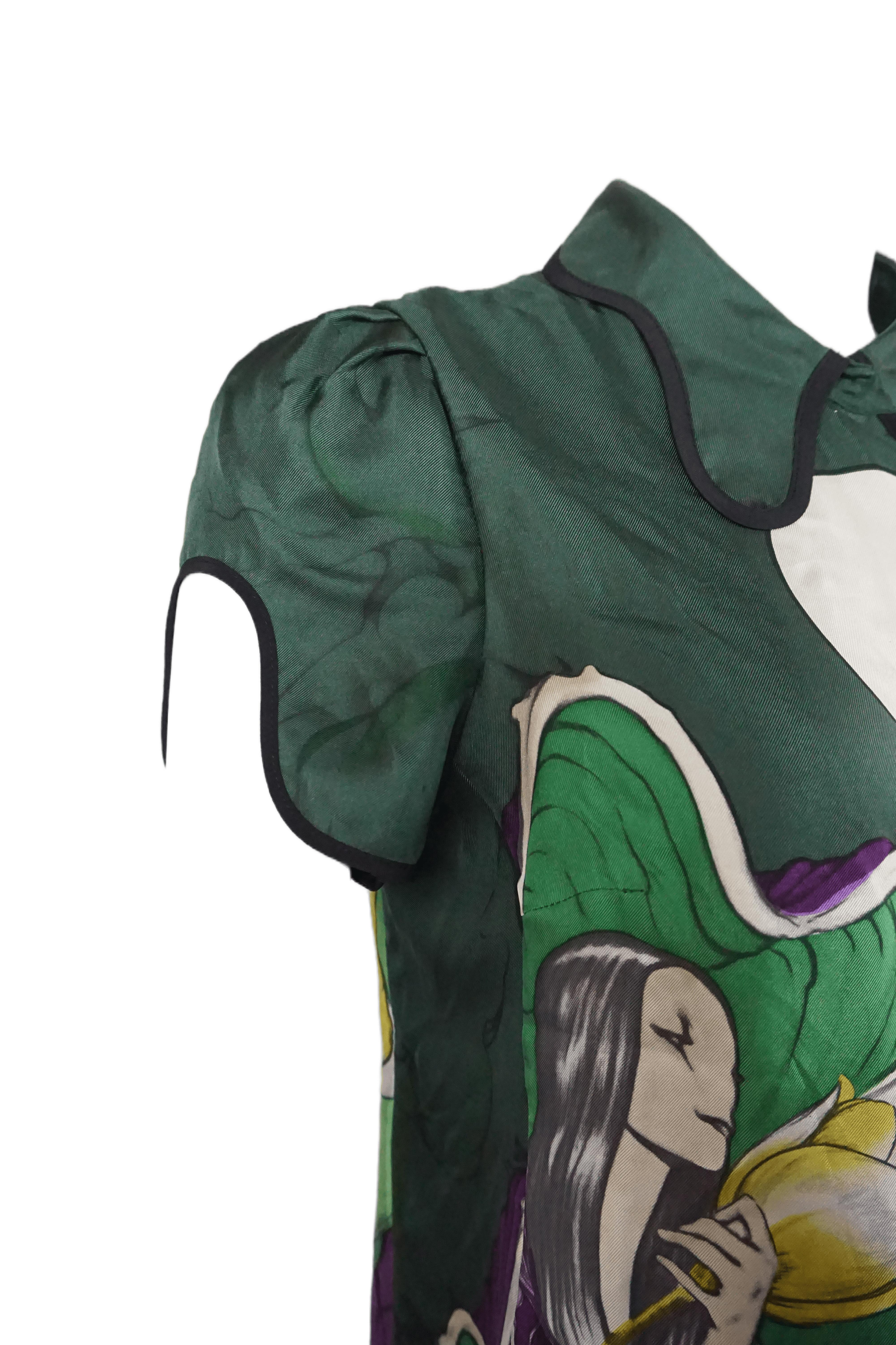 Prada S/s 2008 Fairy Collection Forest Green Artistic Two-Piece Set For Sale 7