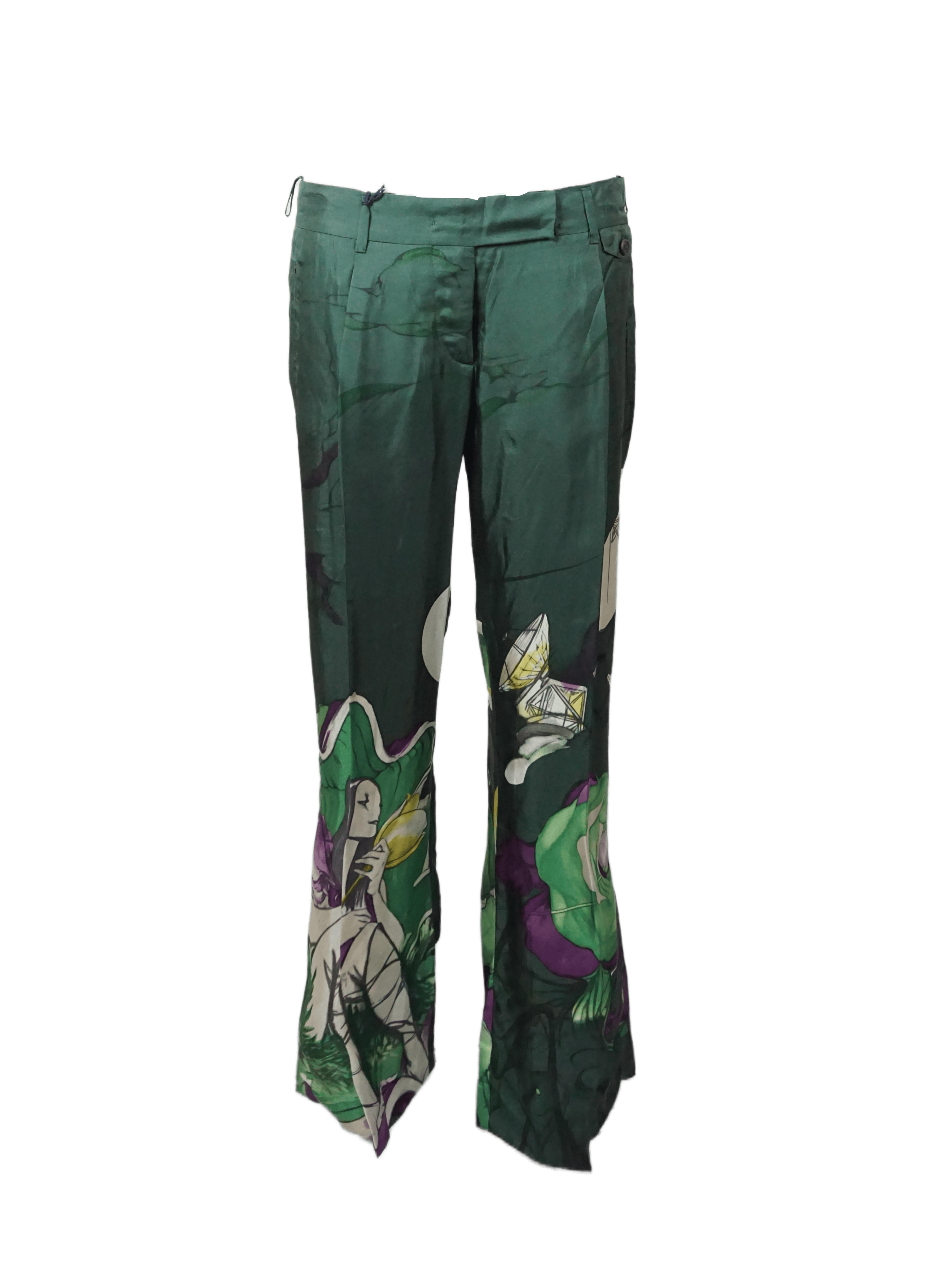 Prada S/s 2008 Fairy Collection Forest Green Artistic Two-Piece Set For Sale 5