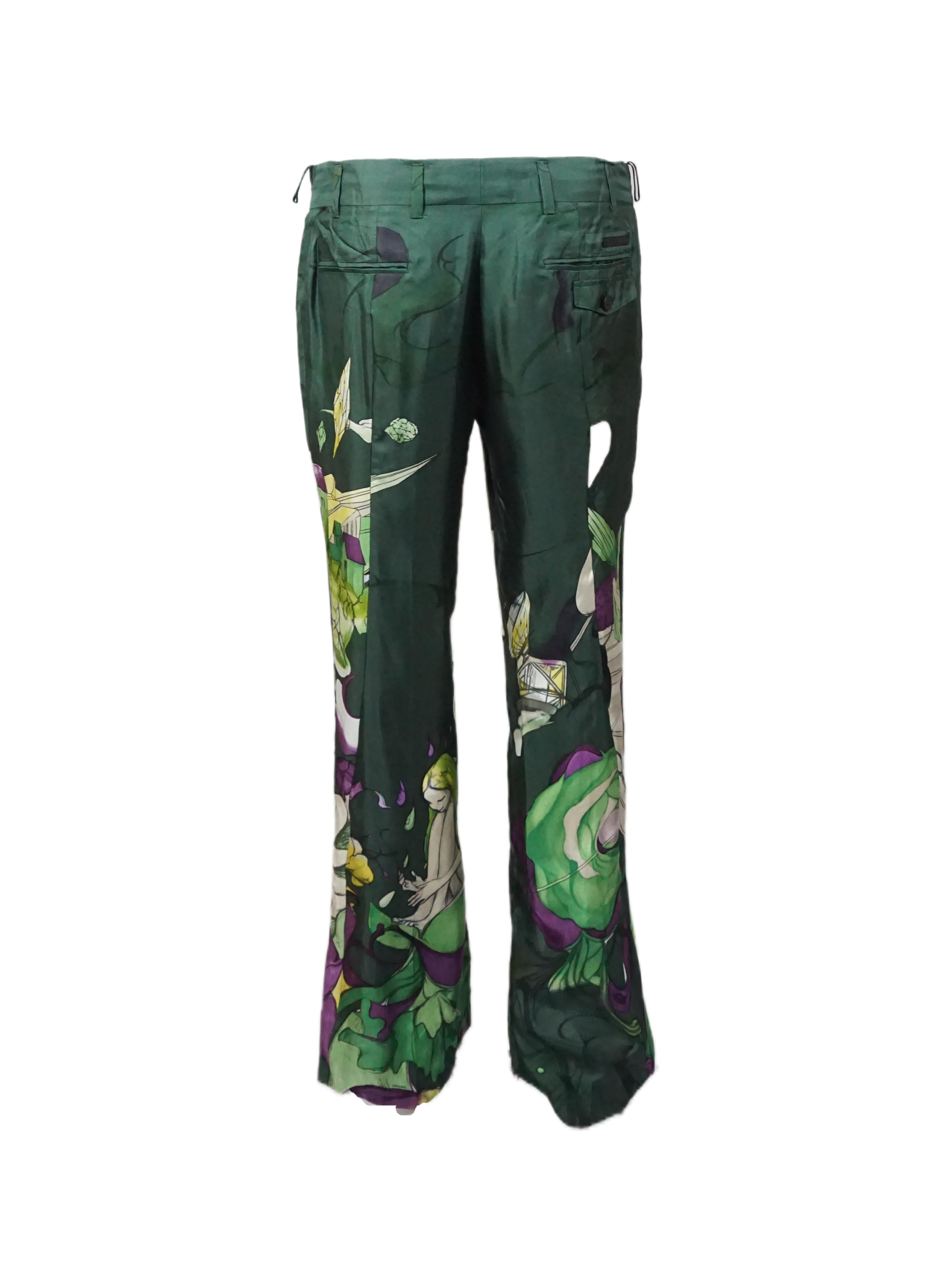Prada S/s 2008 Fairy Collection Forest Green Artistic Two-Piece Set For Sale 6