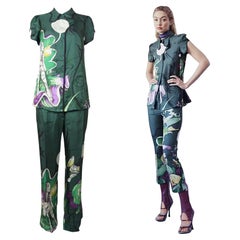 Prada S/s 2008 Fairy Collection Forest Green Artistic Two-Piece Set