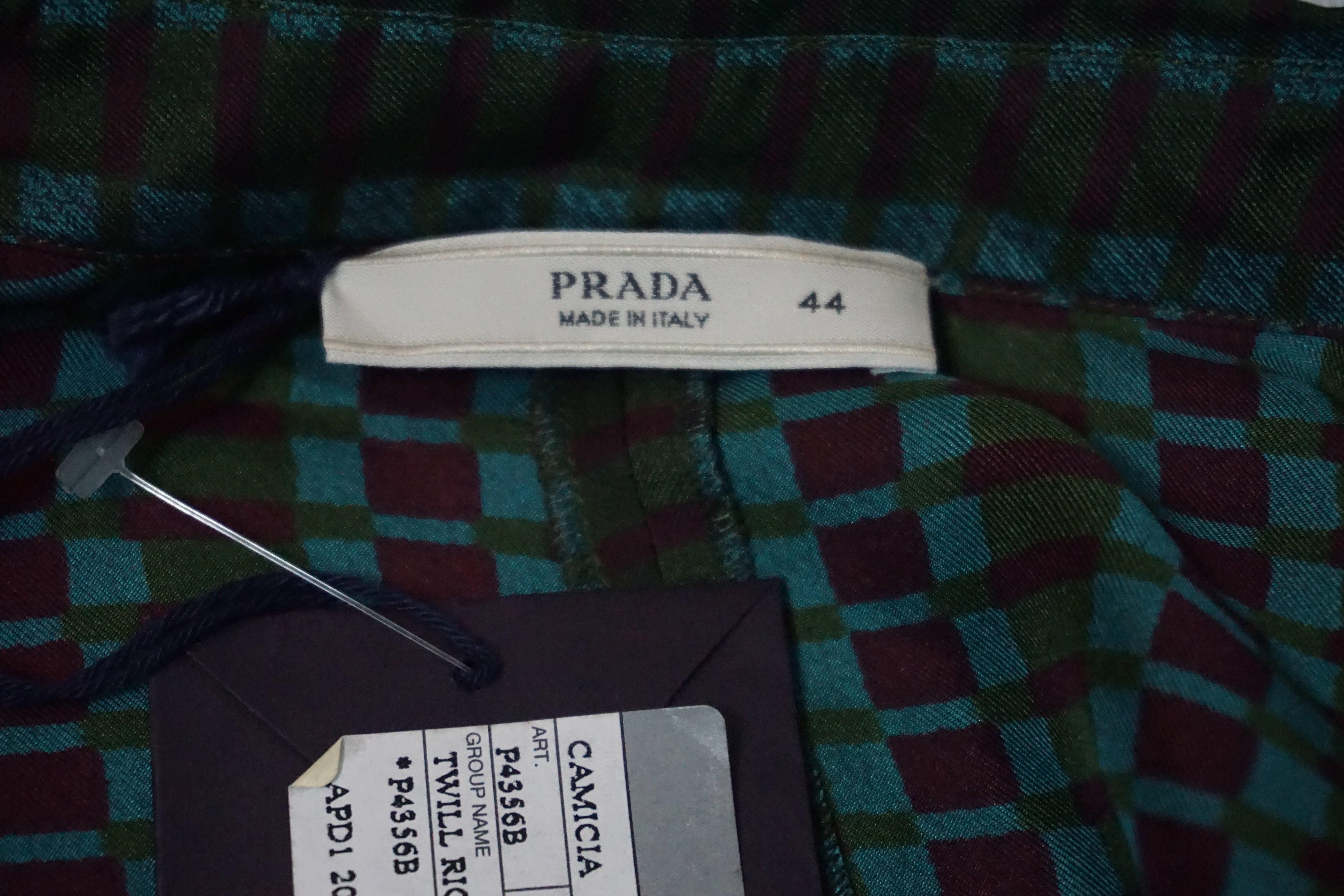 Prada Collezione S/s 2008 Fairy Ensemble di pantaloni svasati a righe verdi in vendita 8