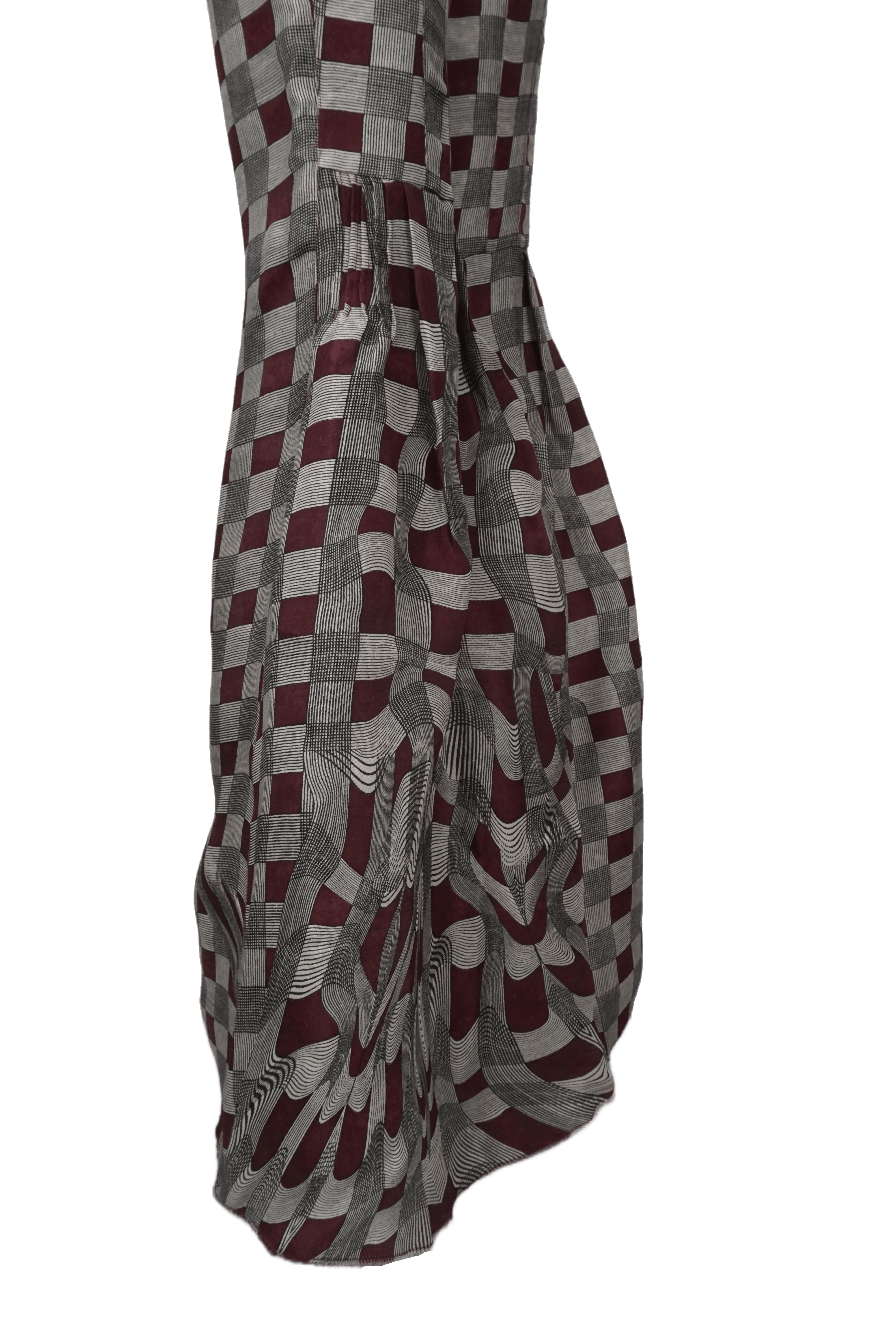 Prada S/s 2008 Fairy Collection Graue Geometrische Extravagante Schlaghosen im Angebot 2