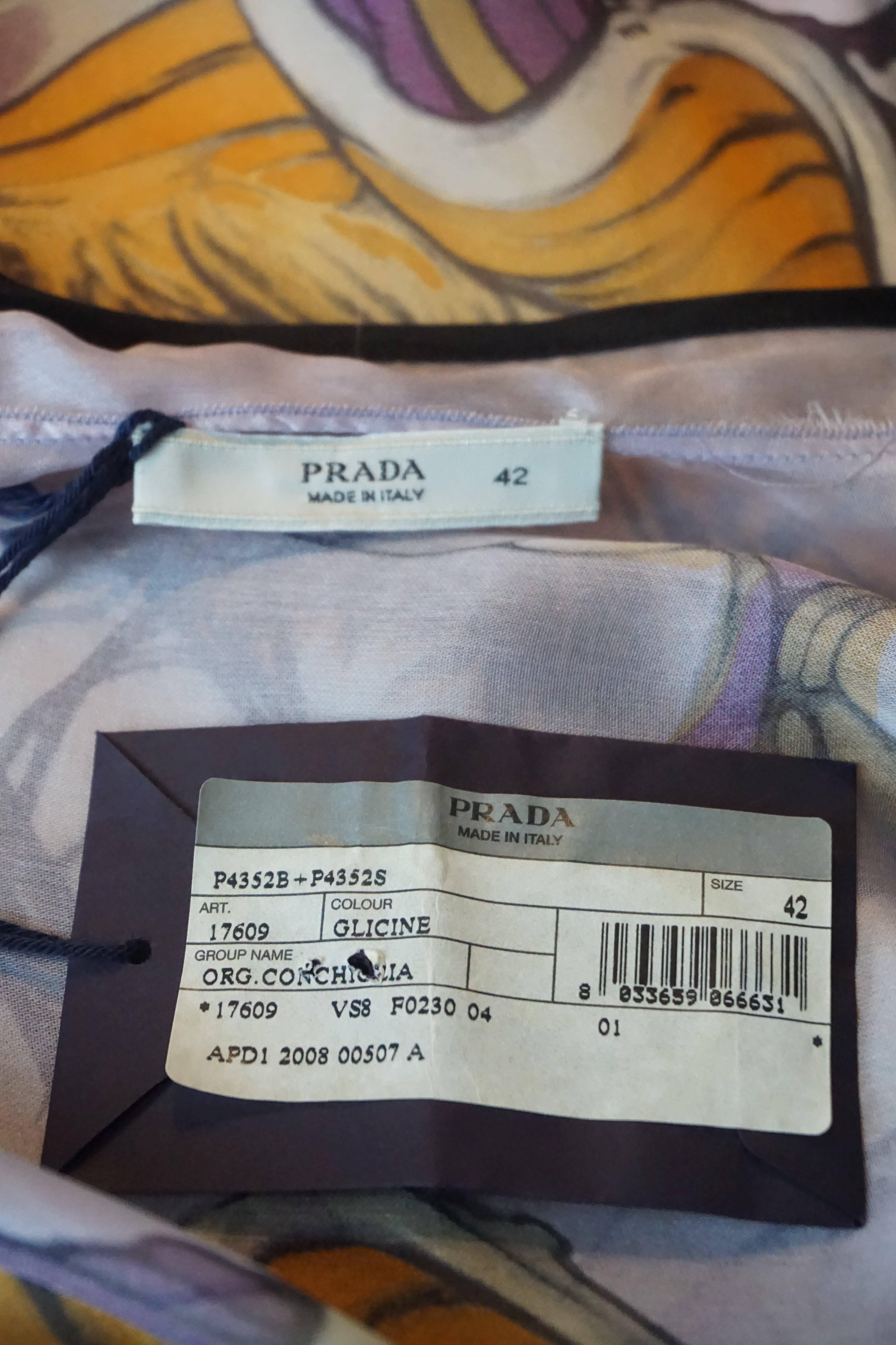 Prada S/s 2008 Fairy Collection Lavendel Artistic Print Ensemble im Angebot 8