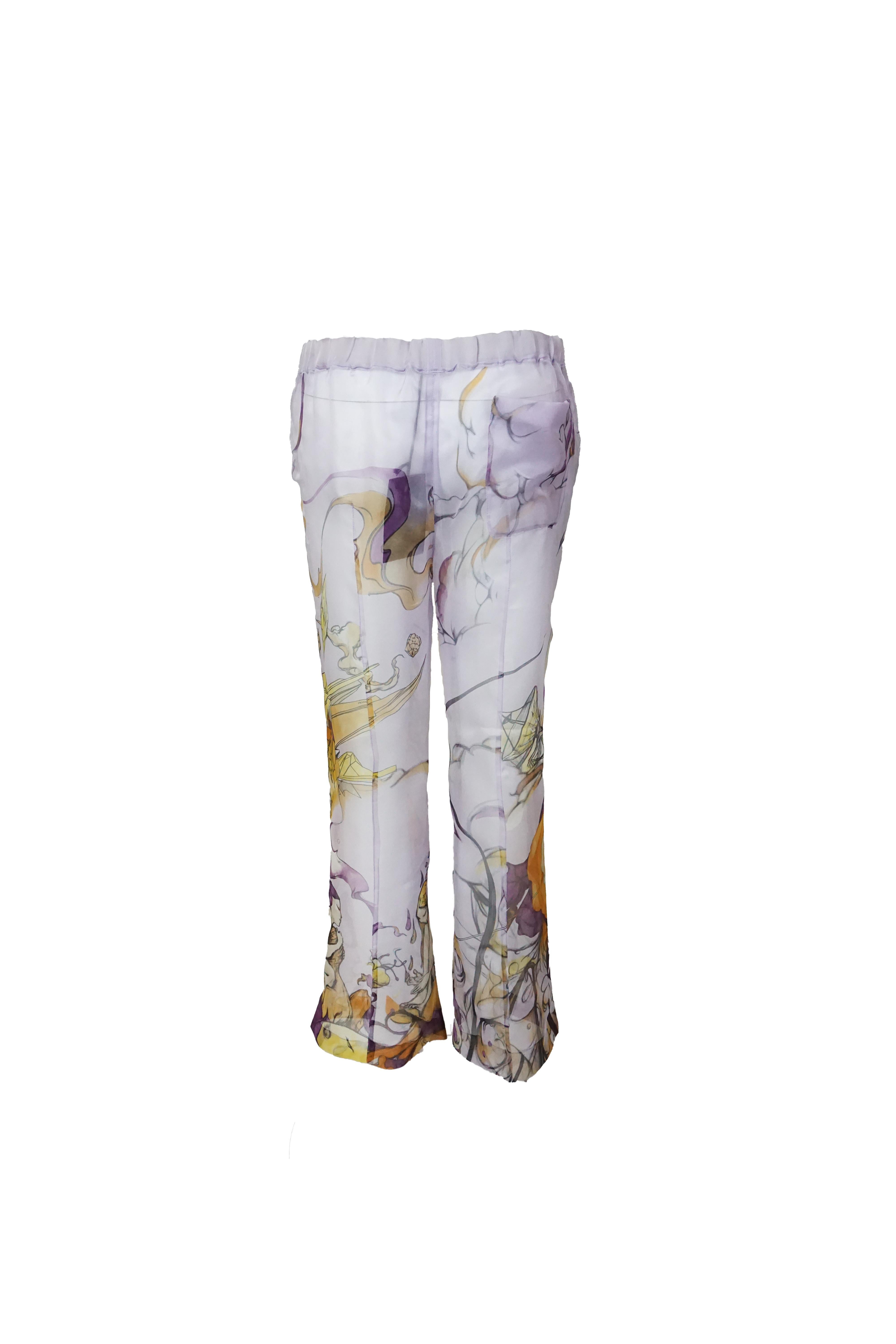Prada S/s 2008 Fairy Collection Lavendel Artistic Print Ensemble im Angebot 3