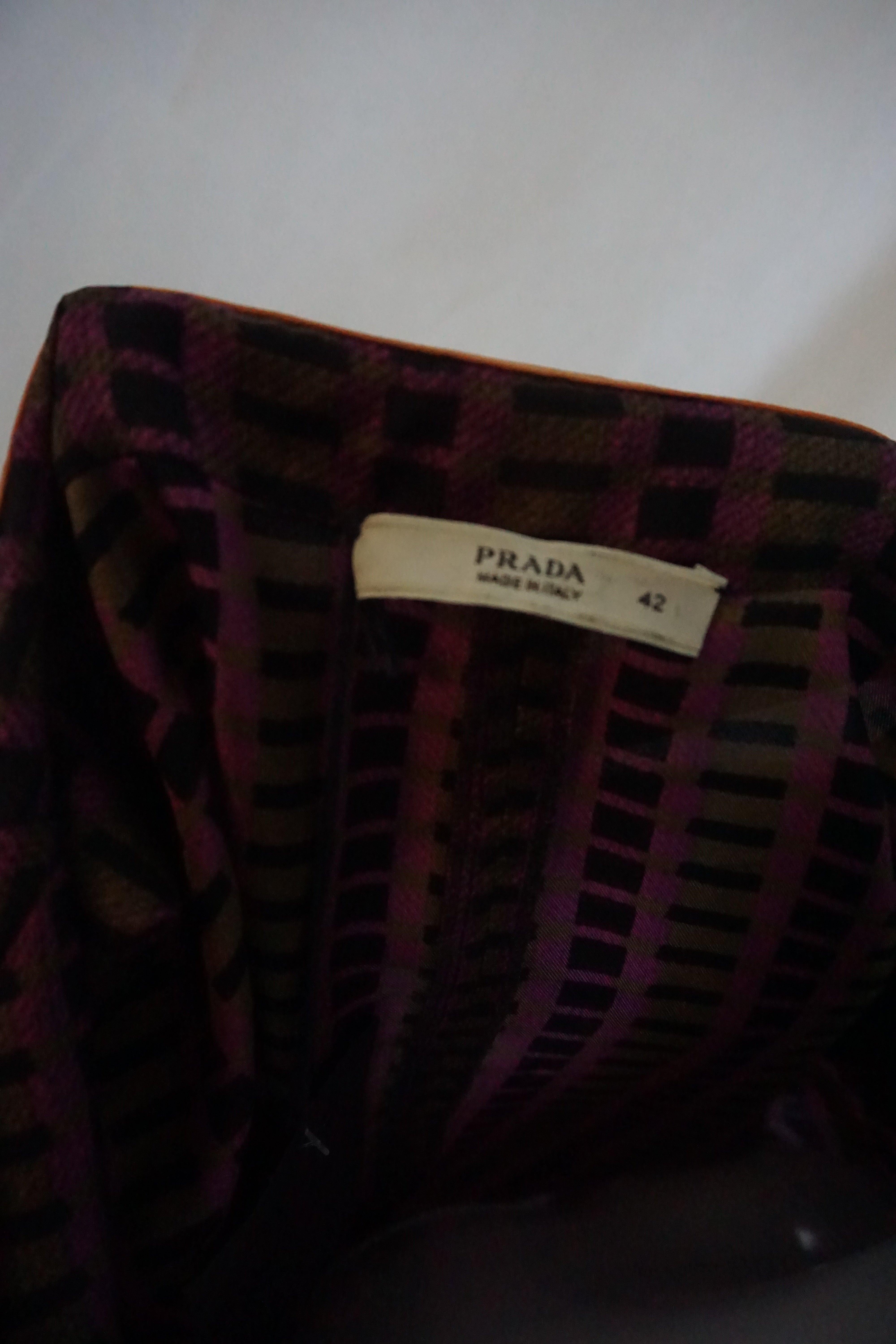 Prada S/s 2008 Fairy Collection Purple Chinoise Style Geometric Jumpsuit For Sale 5