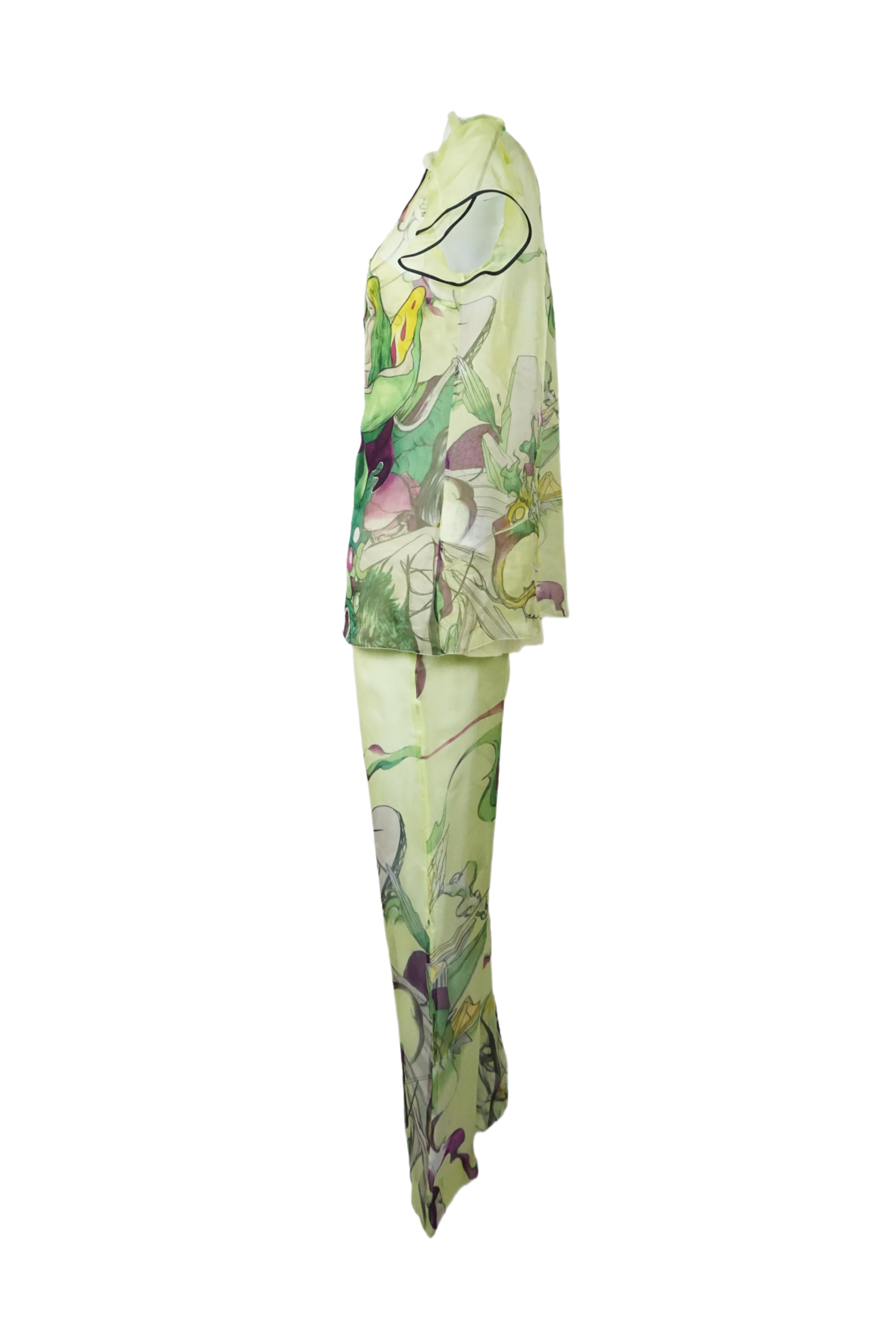 Prada S/s 2008 Fairy Collection Gelb Artistic Chinoise Style Ensemble im Angebot 1