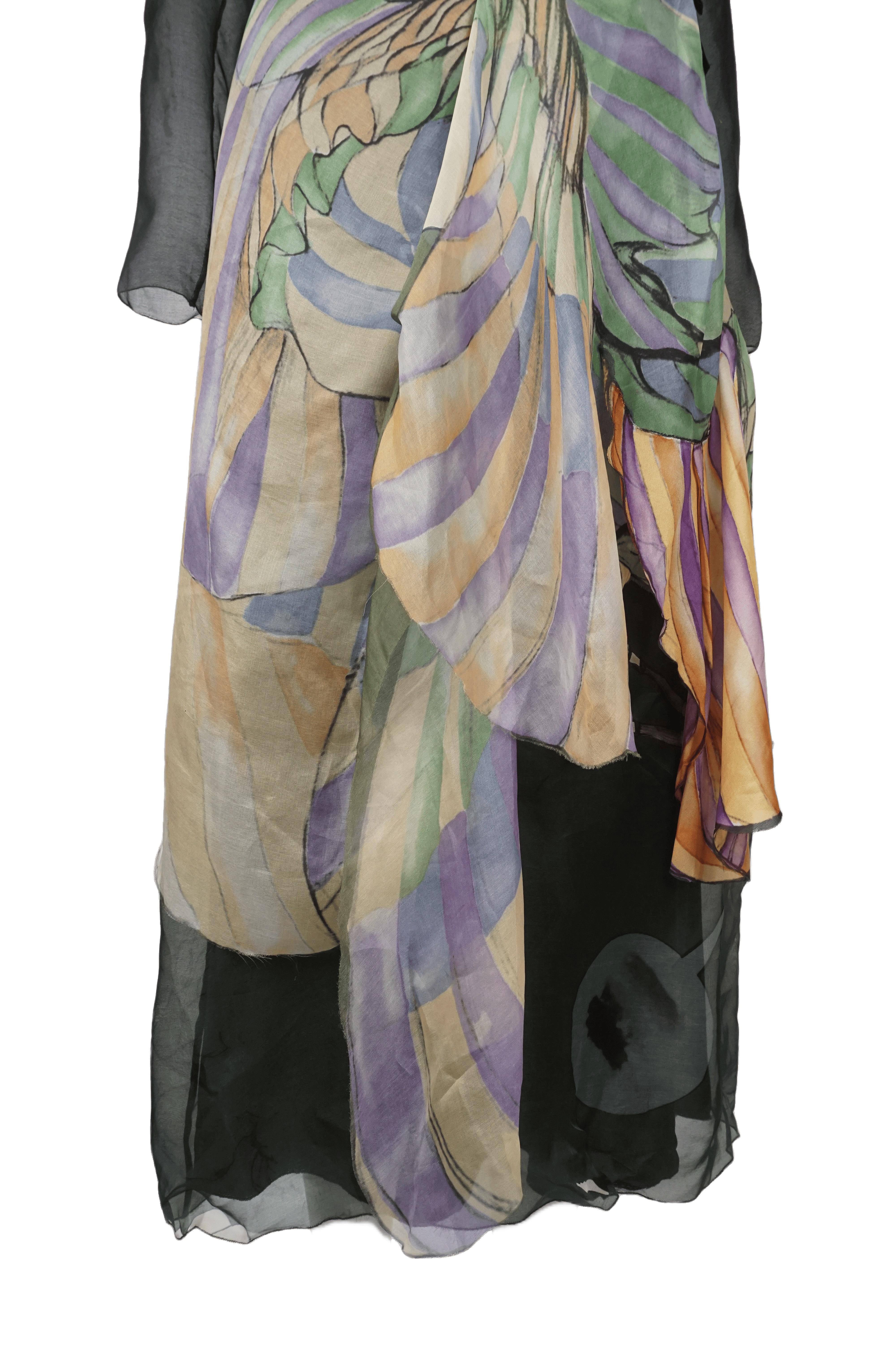 Prada S/s 2008 Fairy Colletion Grünes Fairy Collection Chiffonkleid im Angebot 1