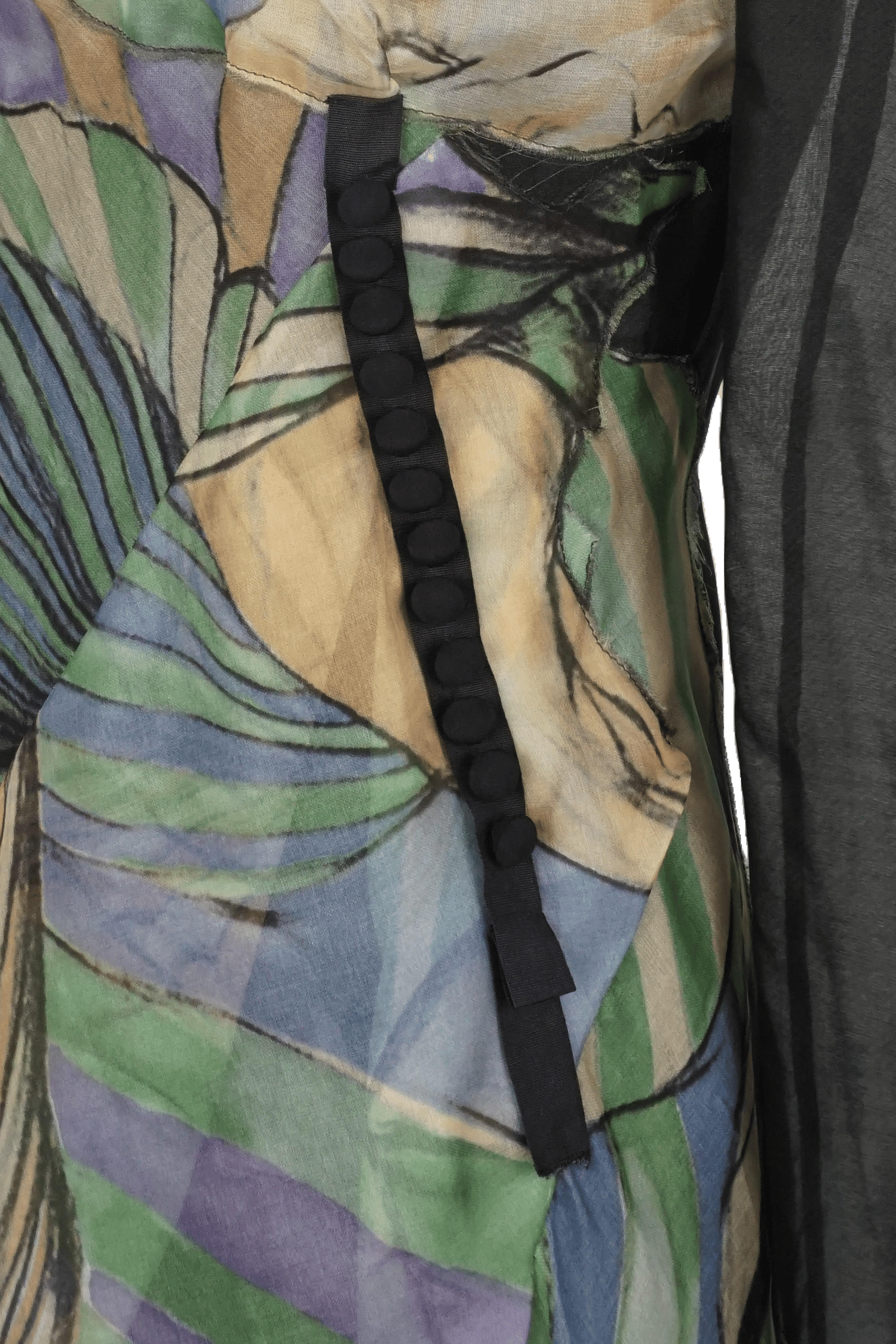 Prada S/s 2008 Fairy Colletion Grünes Fairy Collection Chiffonkleid im Angebot 4