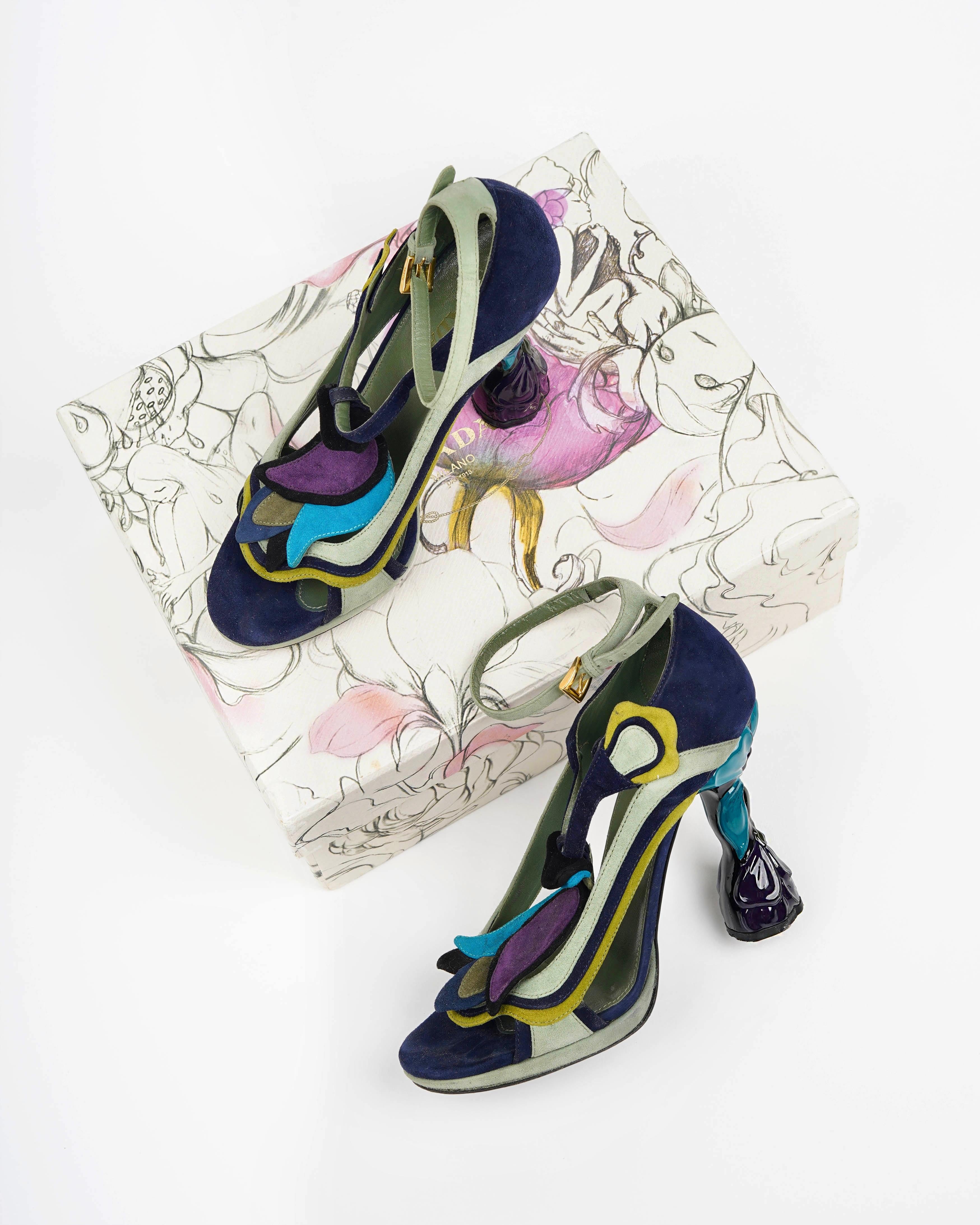 Prada S/S 2008 Fairy Heels – Campaign & Runway Pair With Original Box For Sale 3